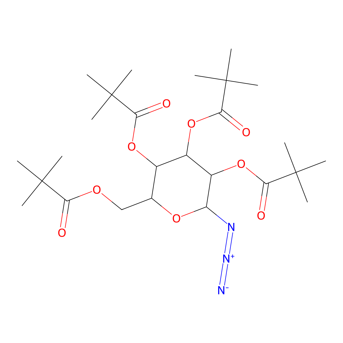2,3,4,6-Tetra-O-pivaloyl-D-glucopyranosyl azide molecular structure, CAS 1251910-91-4