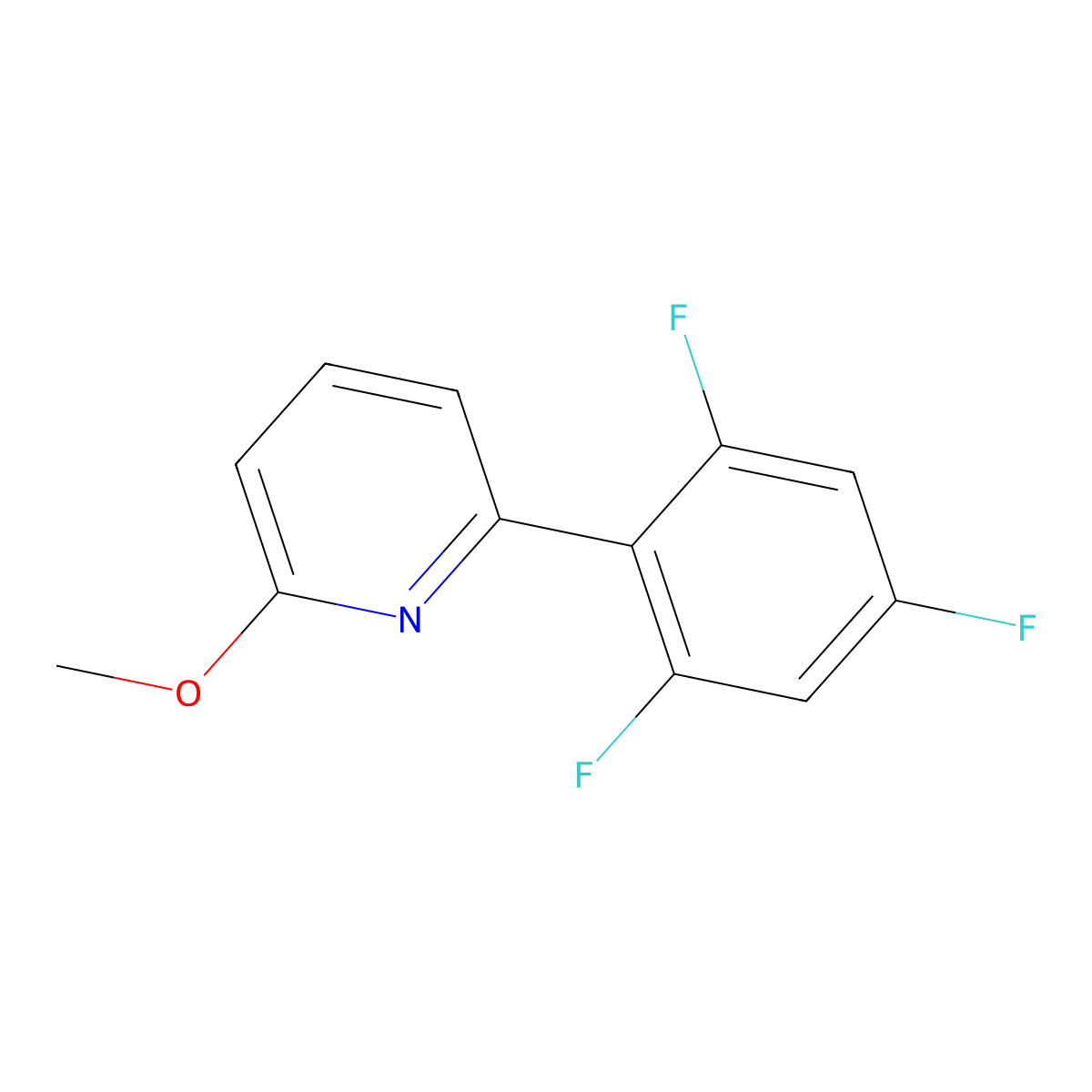 2-Methoxy-6-(2,4,6-trifluorophenyl)pyridine molecular structure, CAS 1251914-00-7
