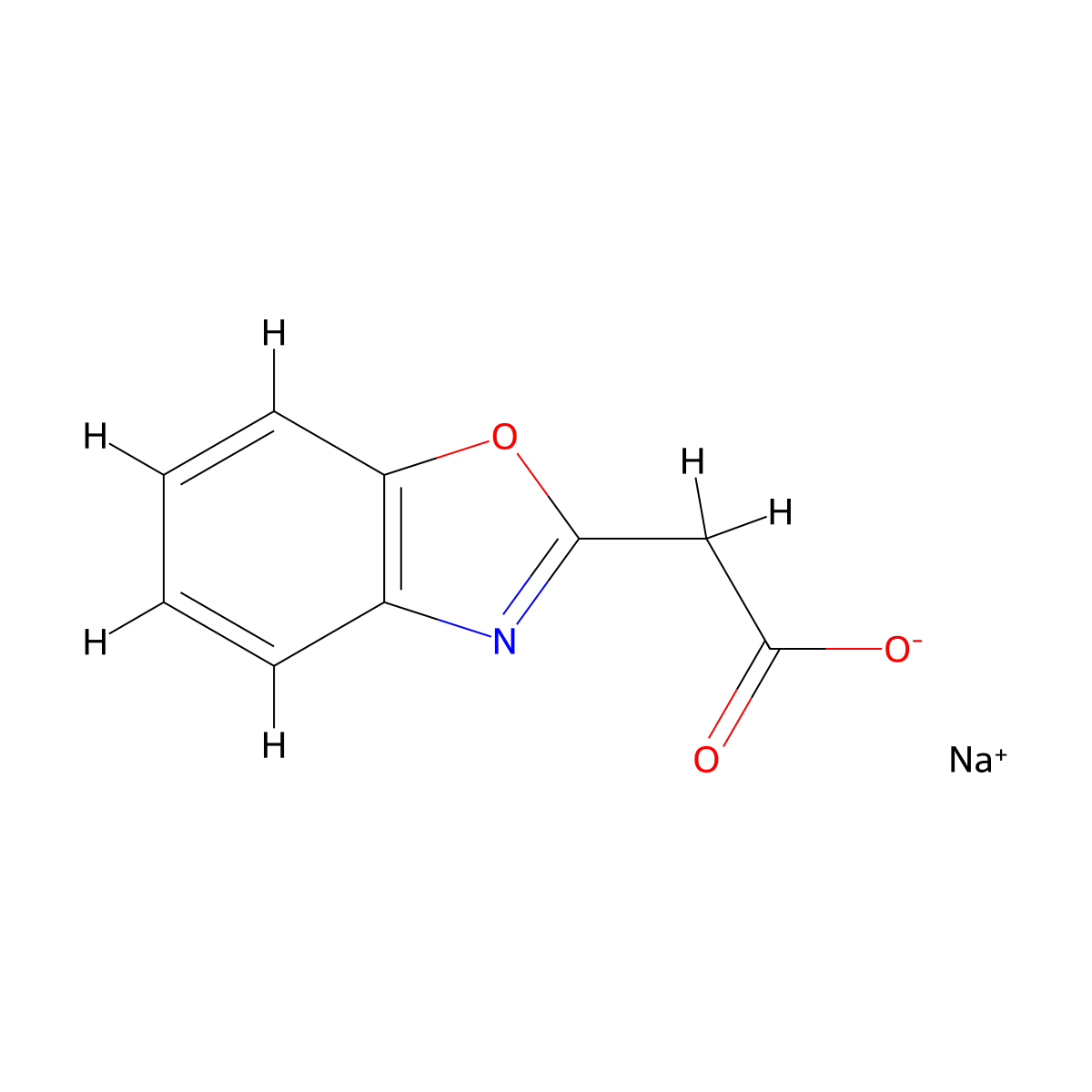 Sodium 1,3-benzoxazol-2-ylacetate molecular structure, CAS 1251919-71-7