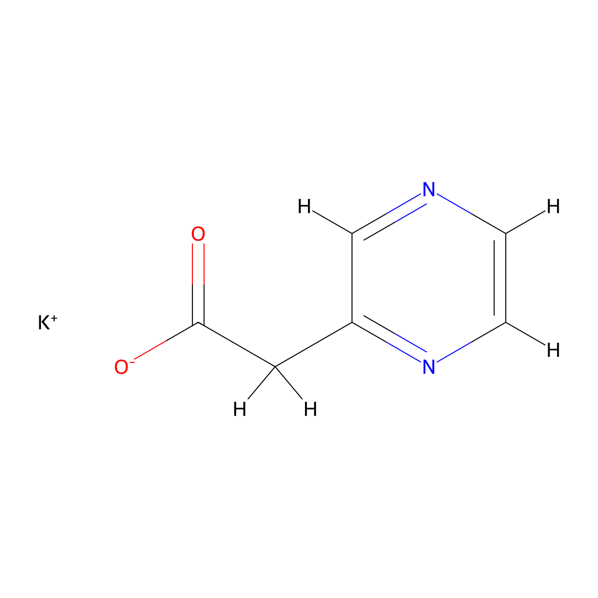 Potassium 2-(pyrazin-2-yl)acetate molecular structure, CAS 1251919-99-9