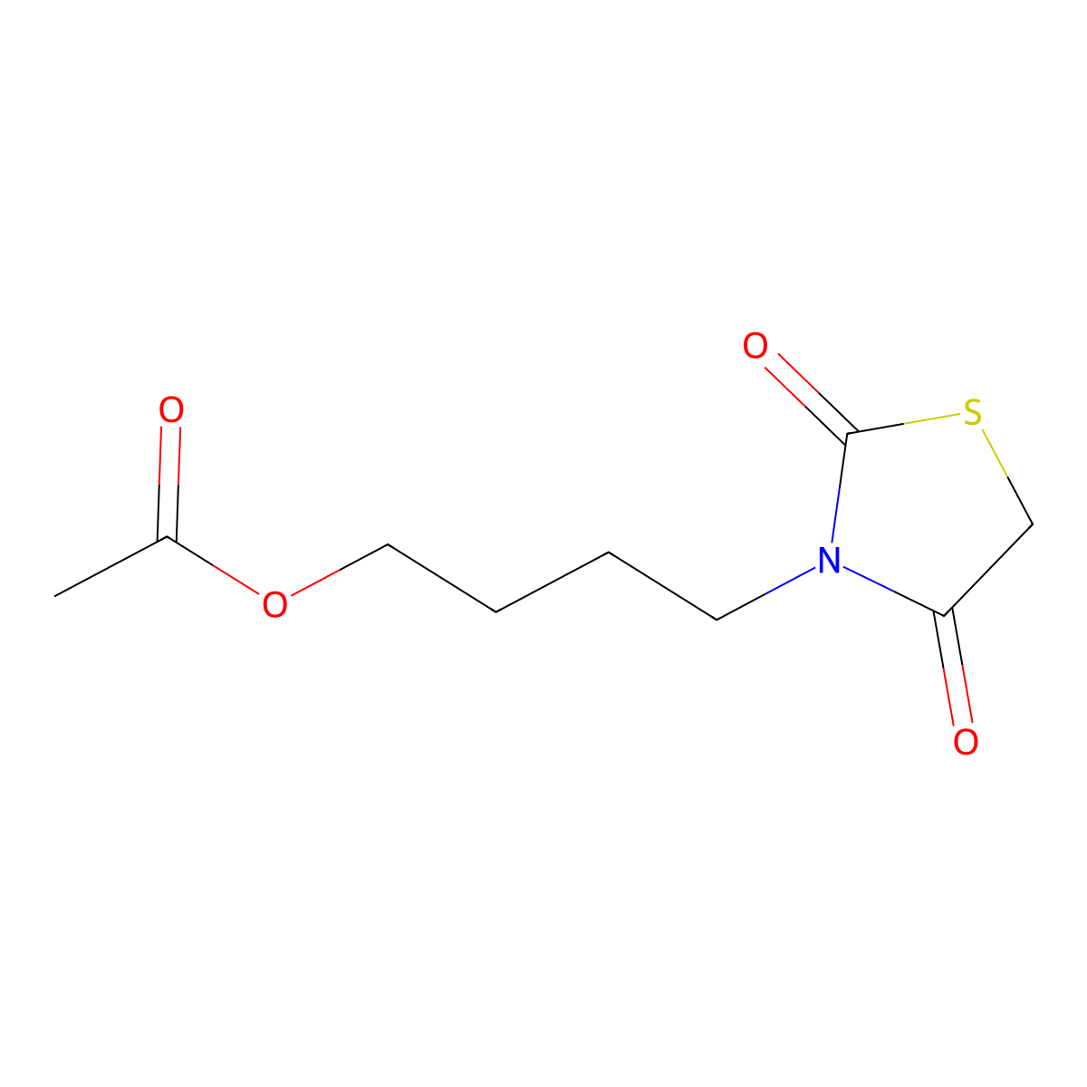 2,4-Thiazolidinedione, 3-[4-(acetyloxy)butyl]- molecular structure, CAS 1251922-53-8