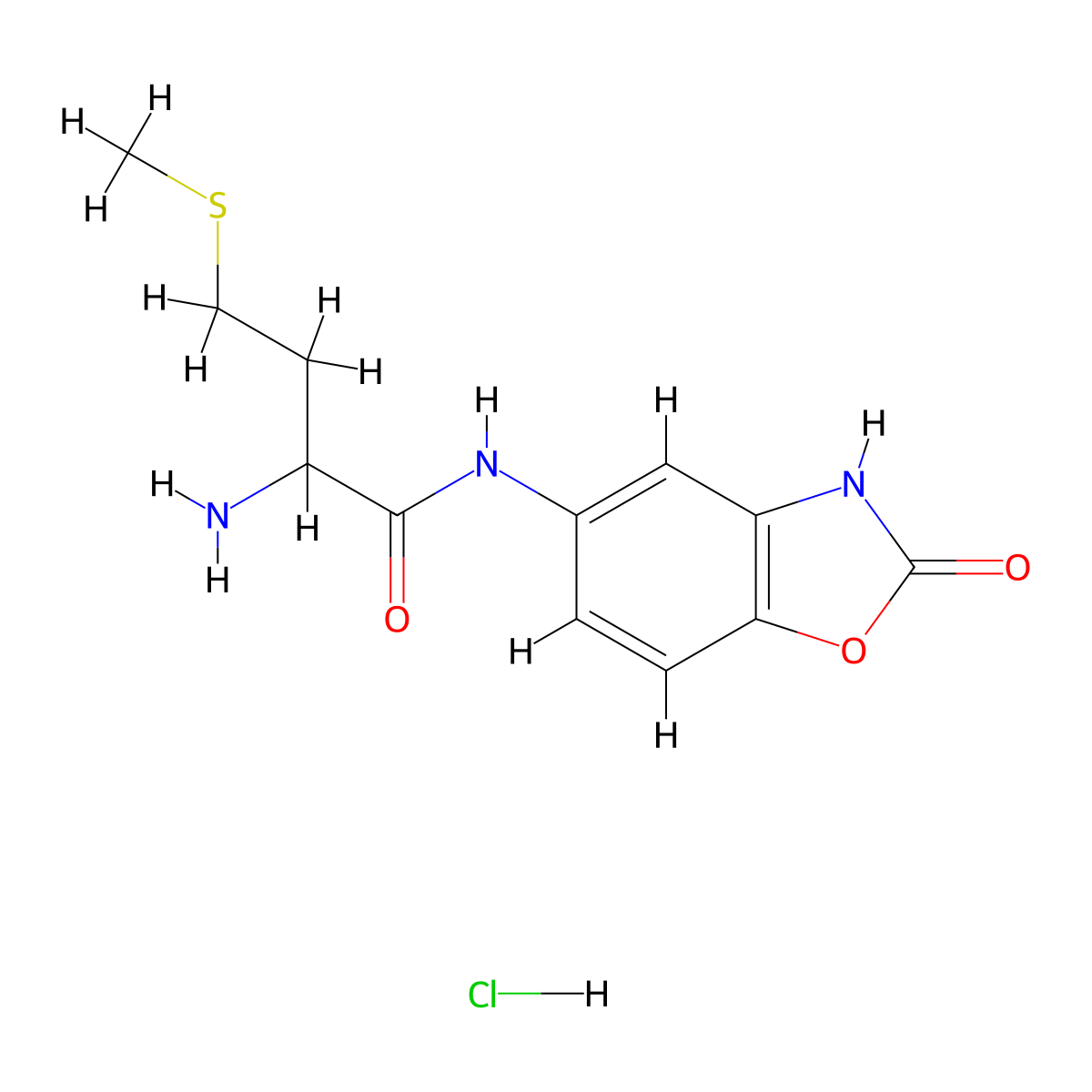 2-amino-4-(methylsulfanyl)-N-(2-oxo-2,3-dihydro-1,3-benzoxazol-5-yl)butanamide hydrochloride molecular structure, CAS 1251922-55-0