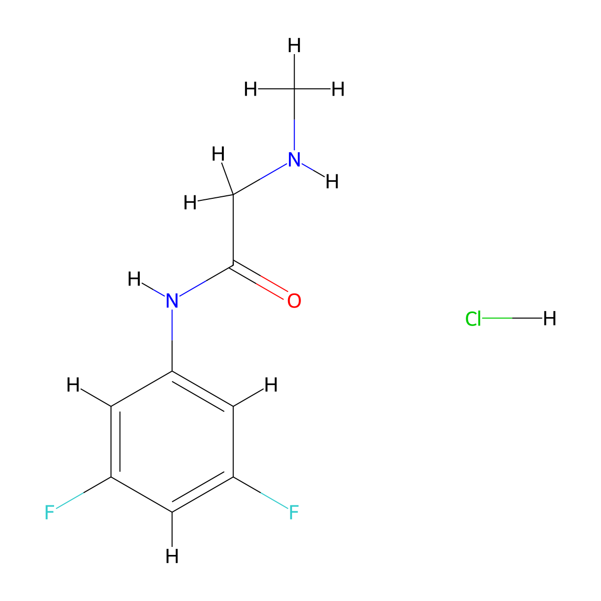 N-(3,5-difluorophenyl)-2-(methylamino)acetamide hydrochloride molecular structure, CAS 1251922-59-4