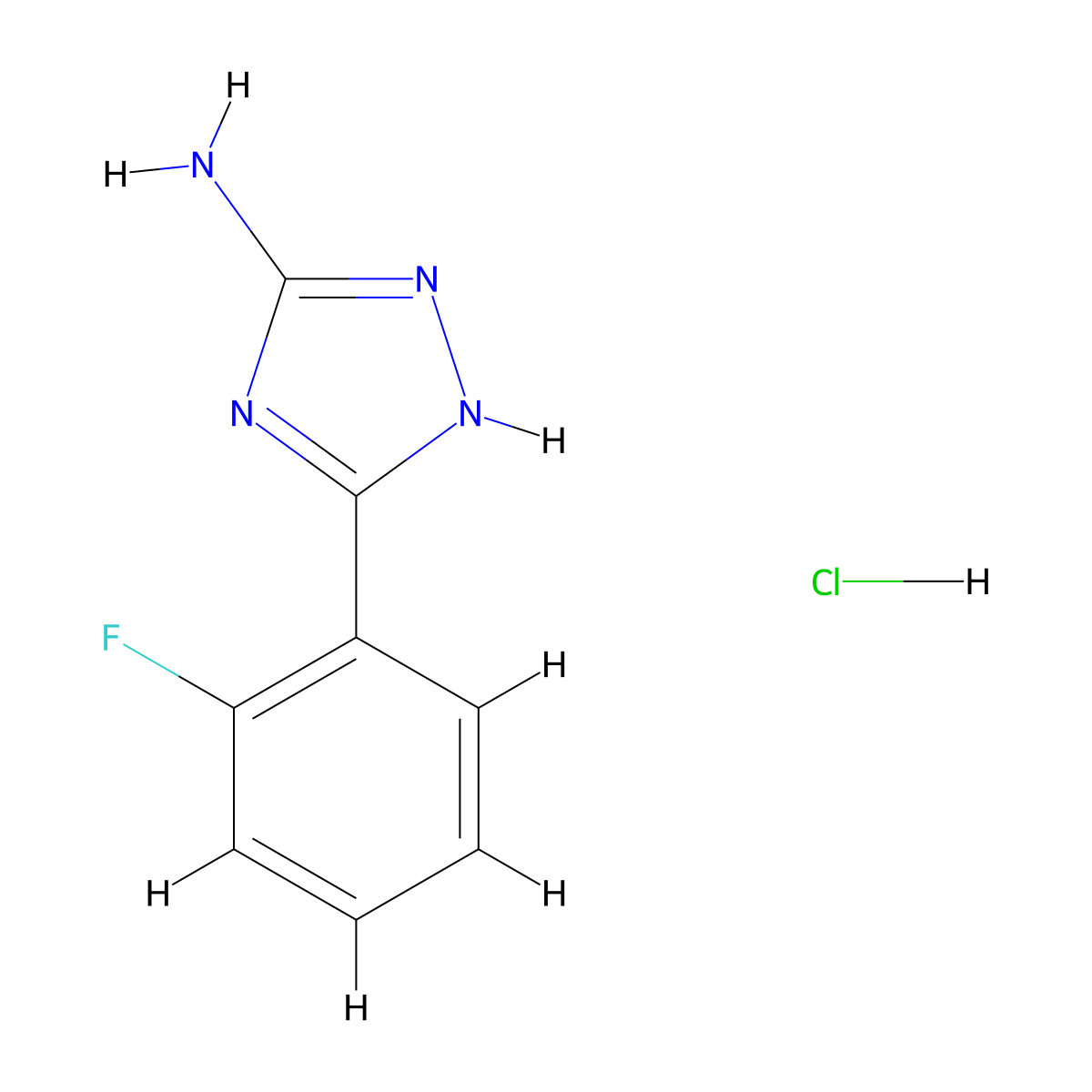 3-(2-fluorophenyl)-1H-1,2,4-triazol-5-amine hydrochloride molecular structure, CAS 1251922-61-8