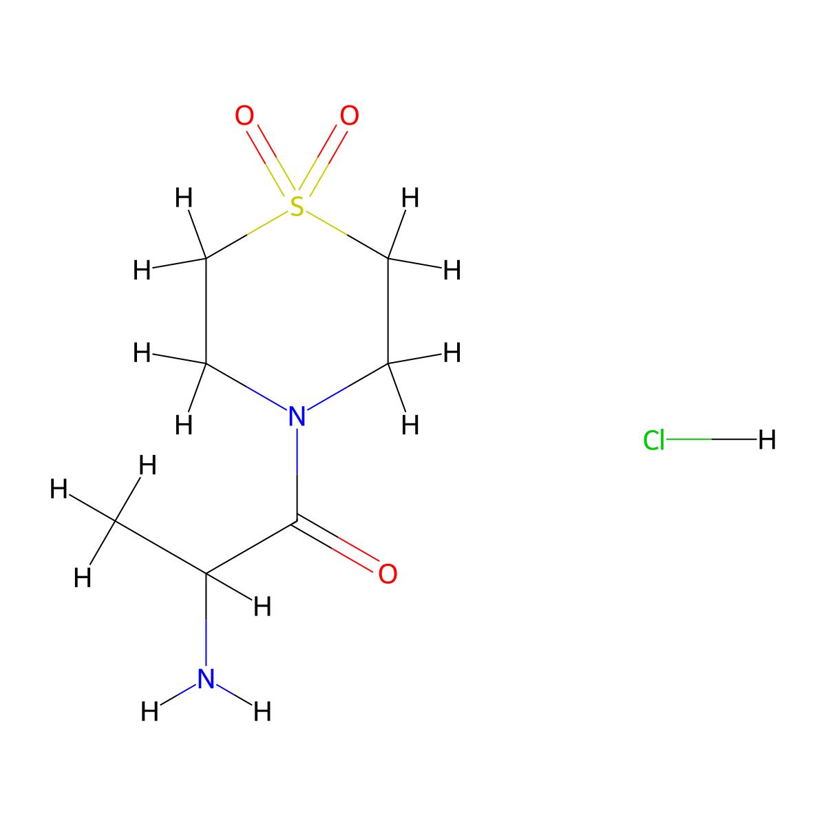 4-(2-Aminopropanoyl)-1lambda6-thiomorpholine-1,1-dione hydrochloride molecular structure, CAS 1251922-66-3