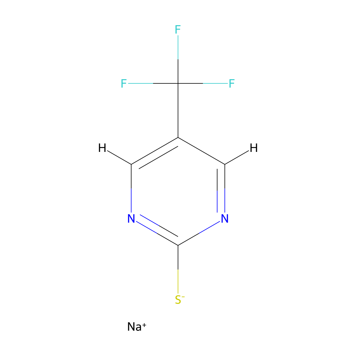 Sodium [5-(trifluoromethyl)pyrimidin-2-yl]sulfanide molecular structure, CAS 1251922-67-4