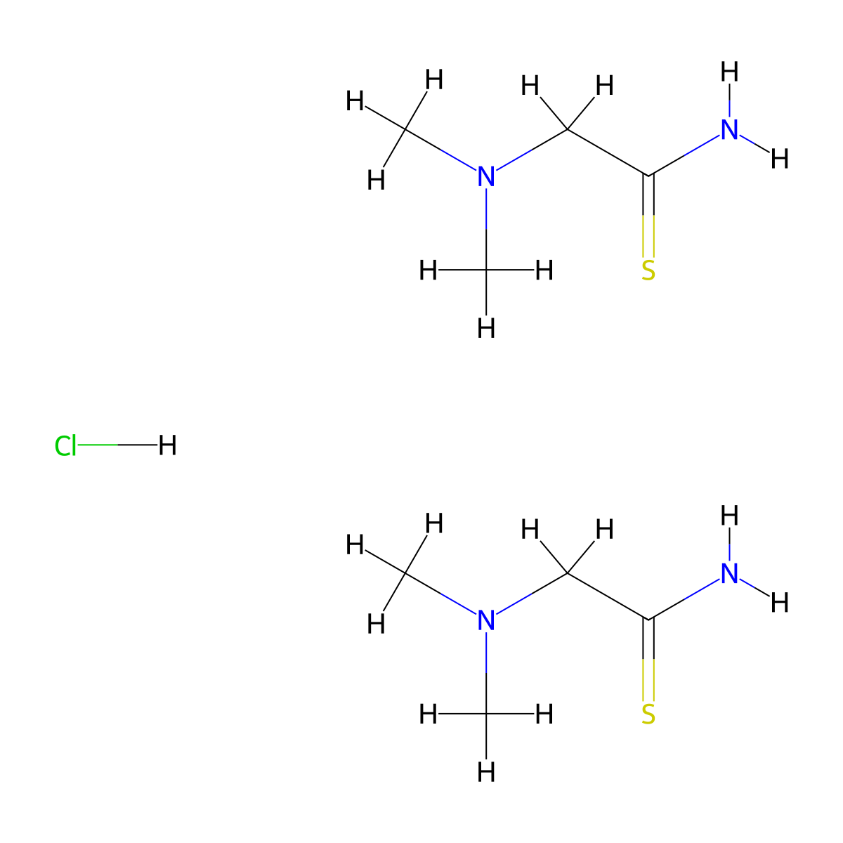 Bis(2-(dimethylamino)ethanethioamide) hydrochloride molecular structure, CAS 1251922-68-5