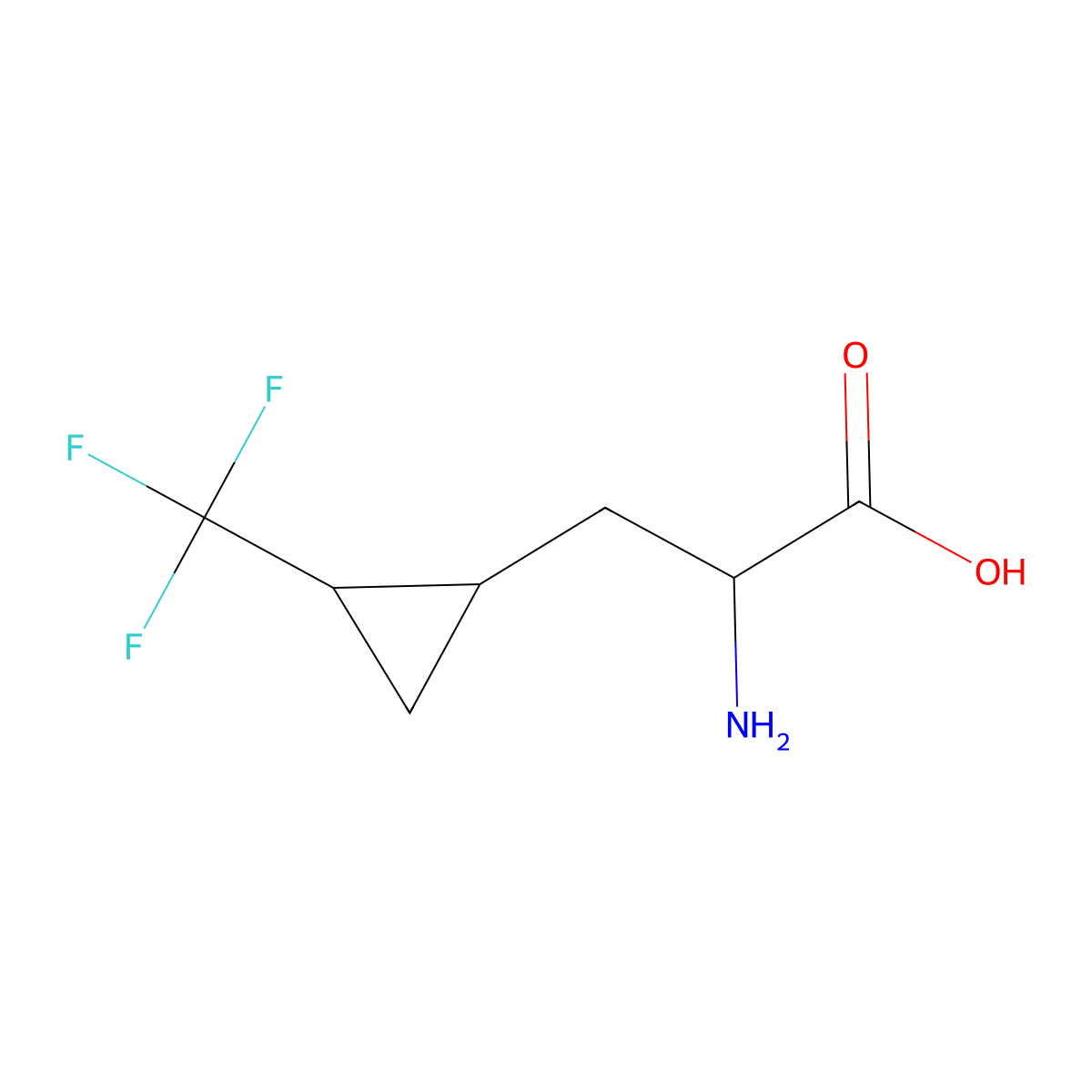 2-Amino-3-[2-(trifluoromethyl)cyclopropyl]propanoic acid molecular structure, CAS 1251922-69-6