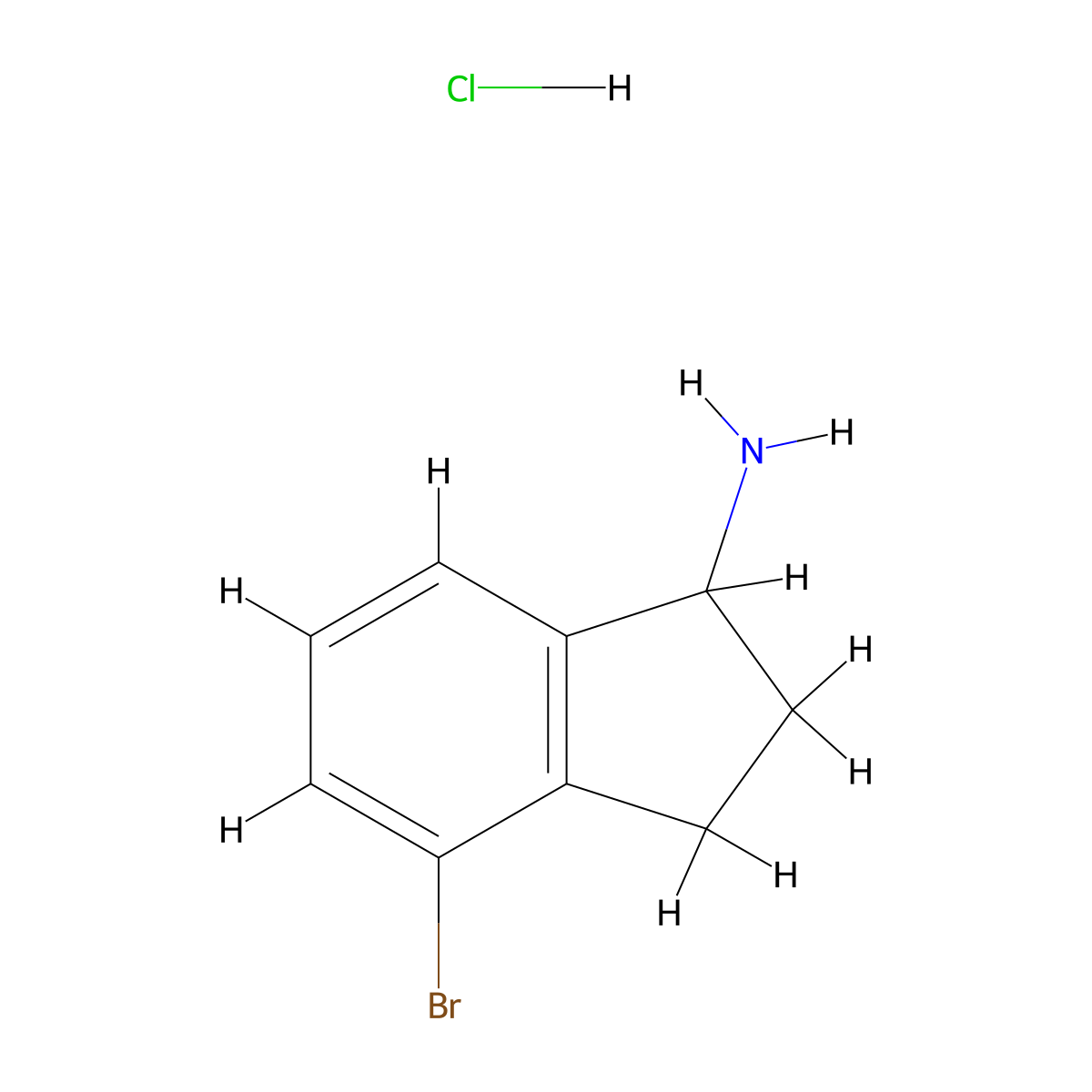 4-bromo-2,3-dihydro-1H-inden-1-amine hydrochloride molecular structure, CAS 1251922-71-0