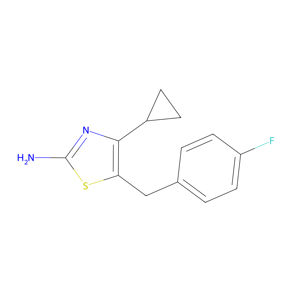4-Cyclopropyl-5-[(4-fluorophenyl)methyl]-1,3-thiazol-2-amine molecular structure, CAS 1251922-72-1