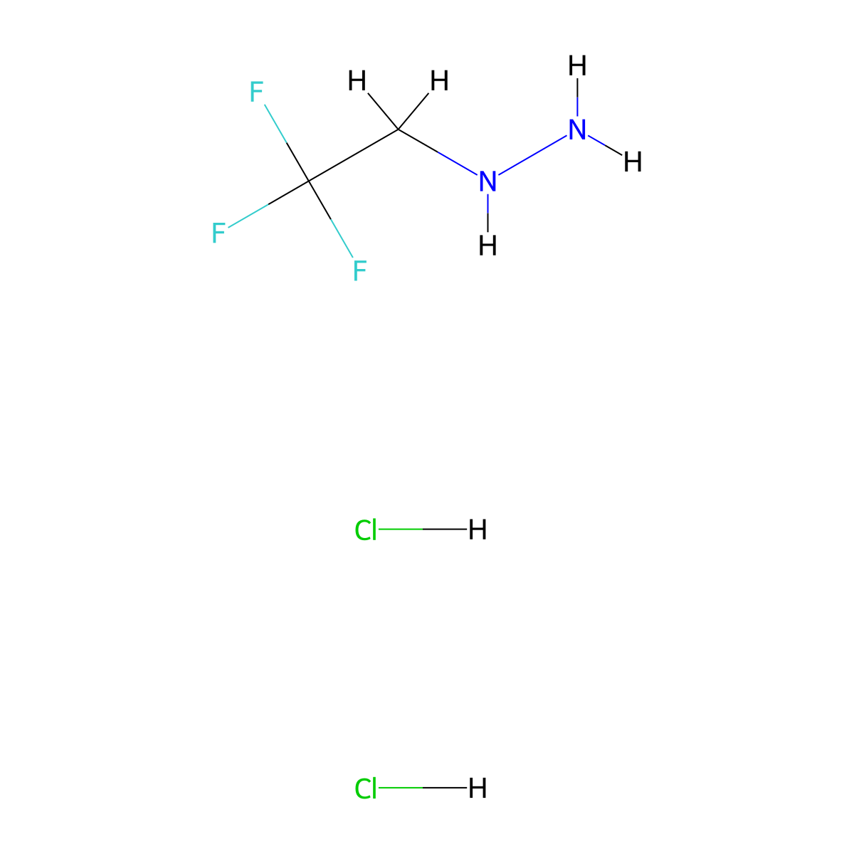 (2,2,2-Trifluoroethyl)hydrazine dihydrochloride molecular structure, CAS 1251922-77-6