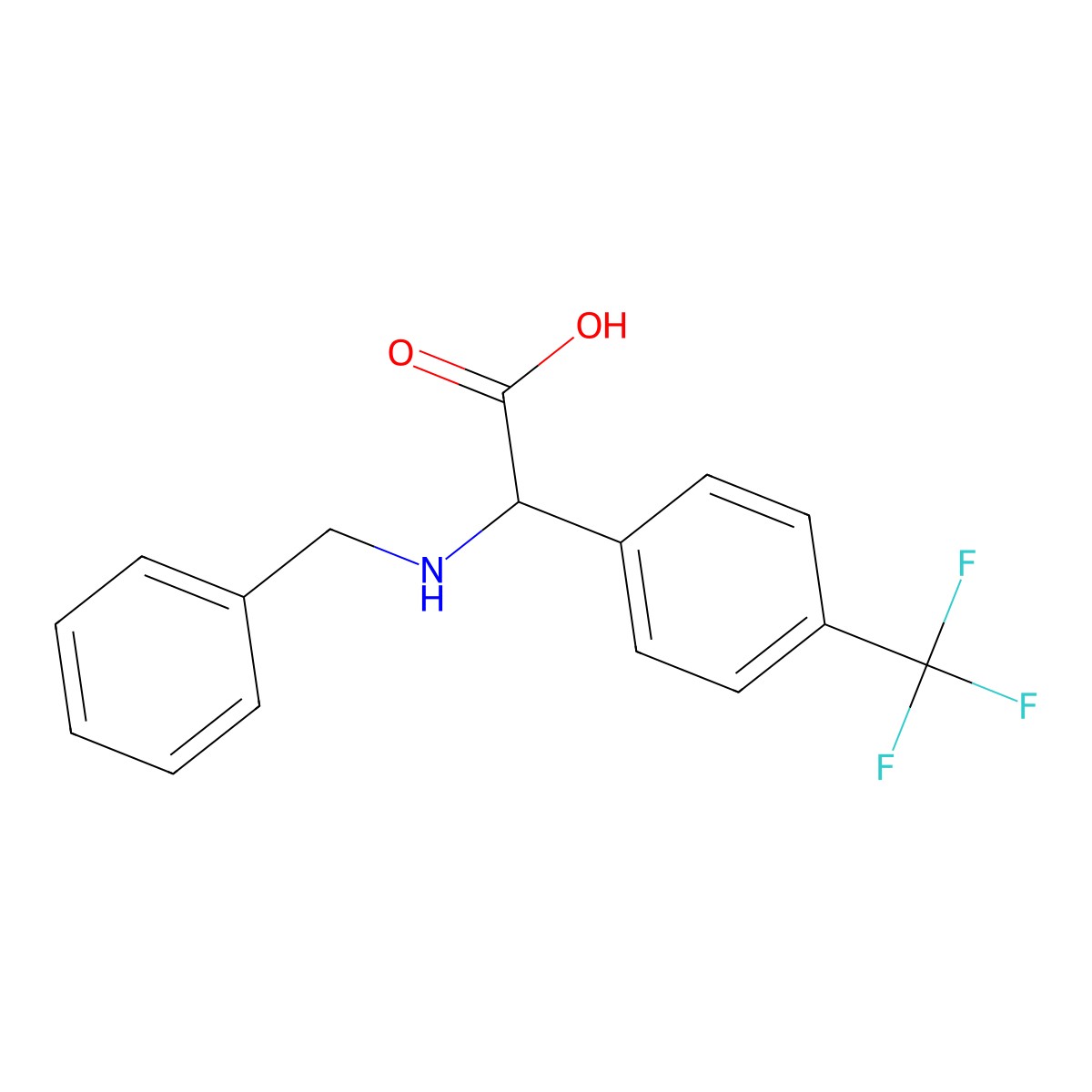 2-(Benzylamino)-2-[4-(trifluoromethyl)phenyl]acetic acid molecular structure, CAS 1251922-78-7