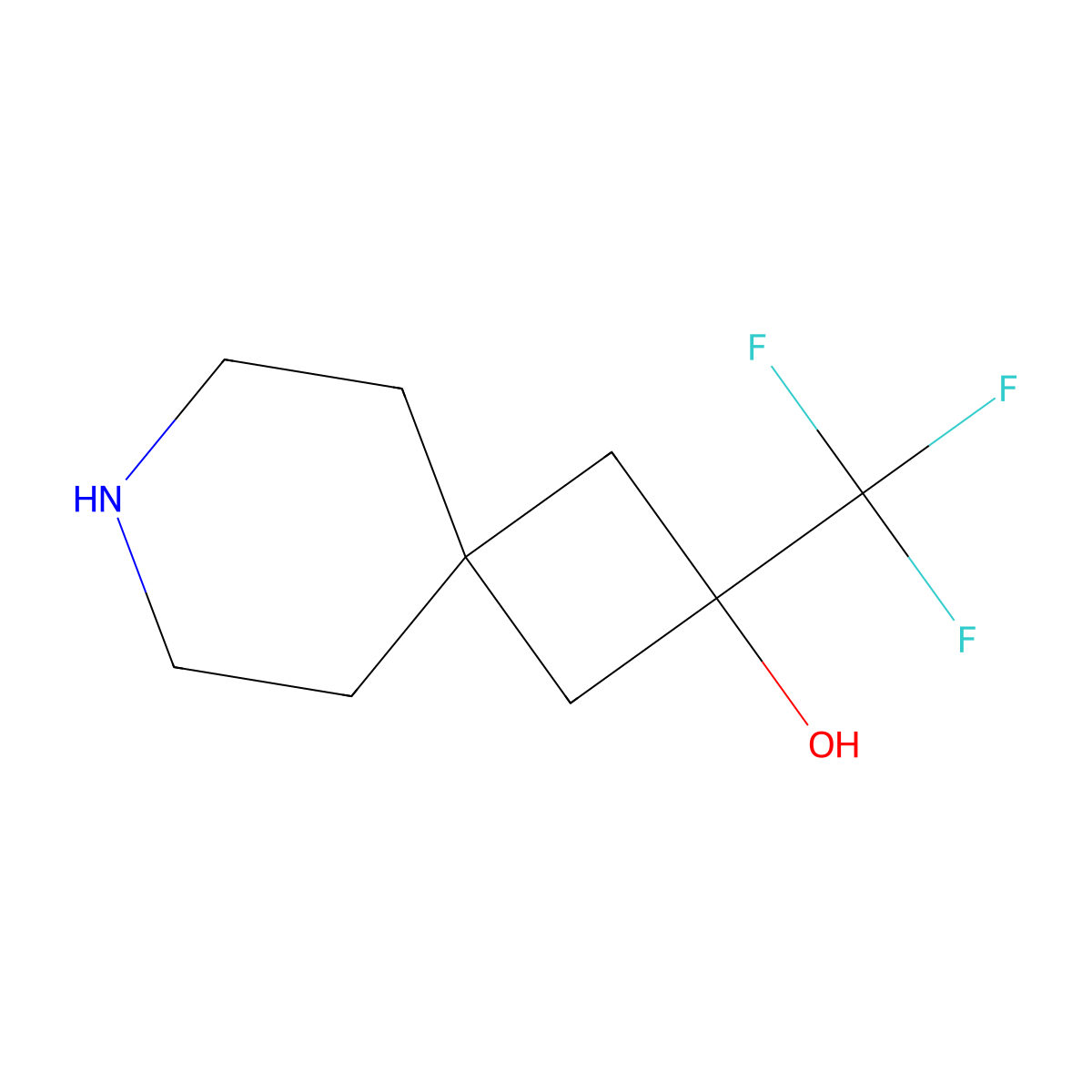 2-(Trifluoromethyl)-7-azaspiro[3.5]nonan-2-ol molecular structure, CAS 1251922-79-8