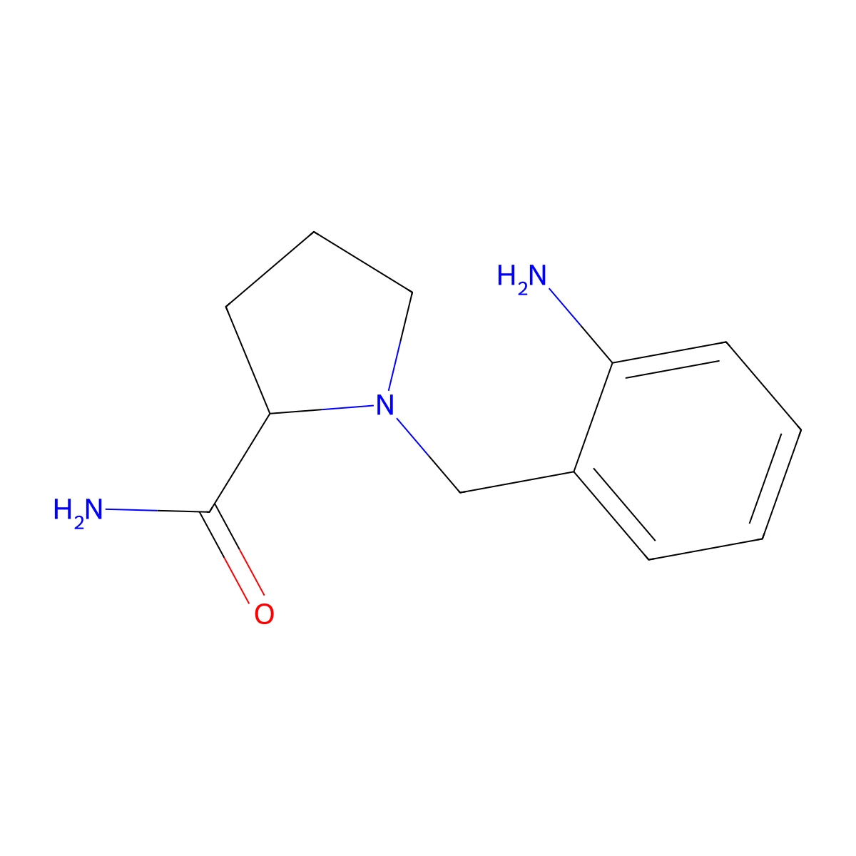 1-((2-Aminophenyl)methyl)pyrrolidine-2-carboxamide molecular structure, CAS 1251922-83-4