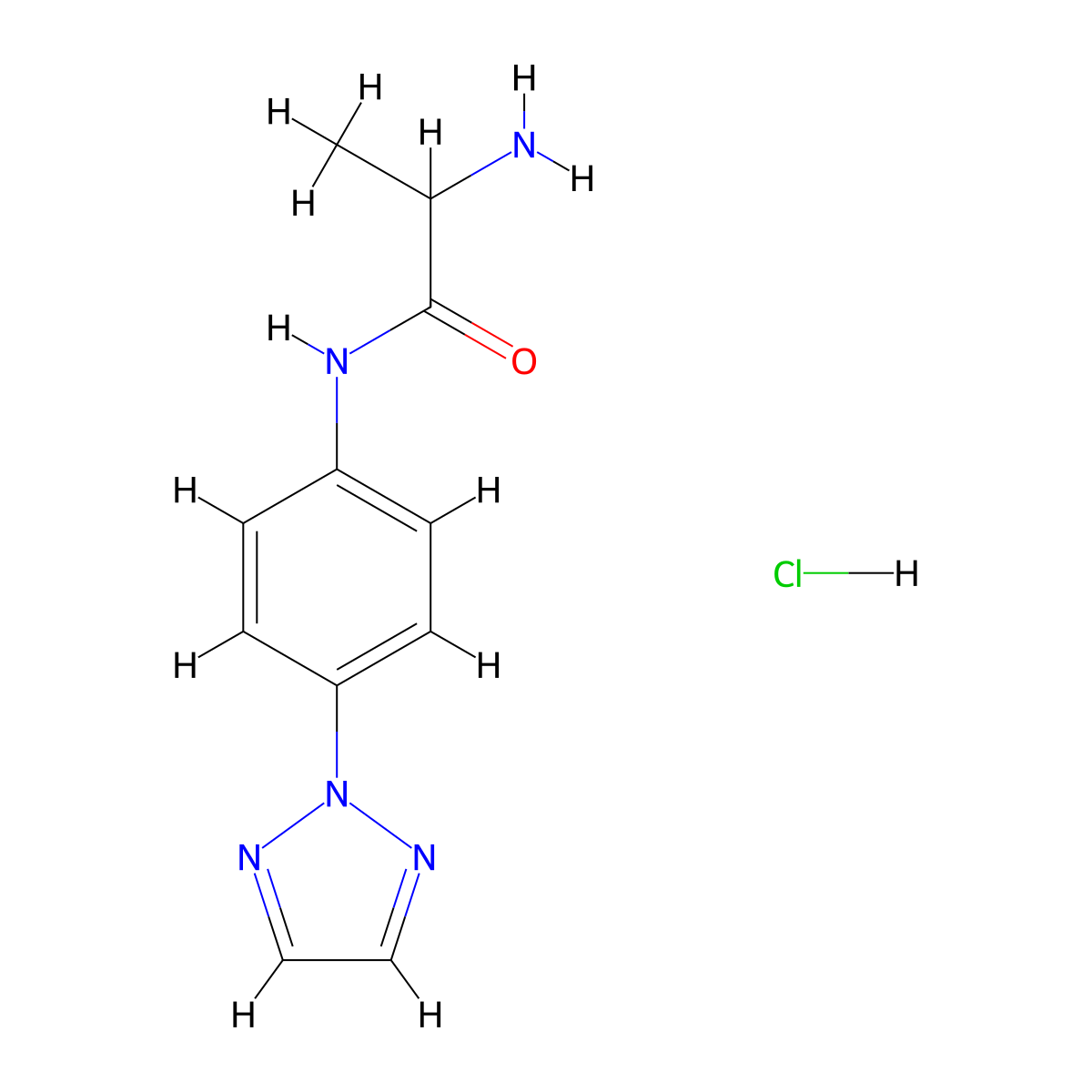 2-amino-N-[4-(2H-1,2,3-triazol-2-yl)phenyl]propanamide hydrochloride molecular structure, CAS 1251922-84-5