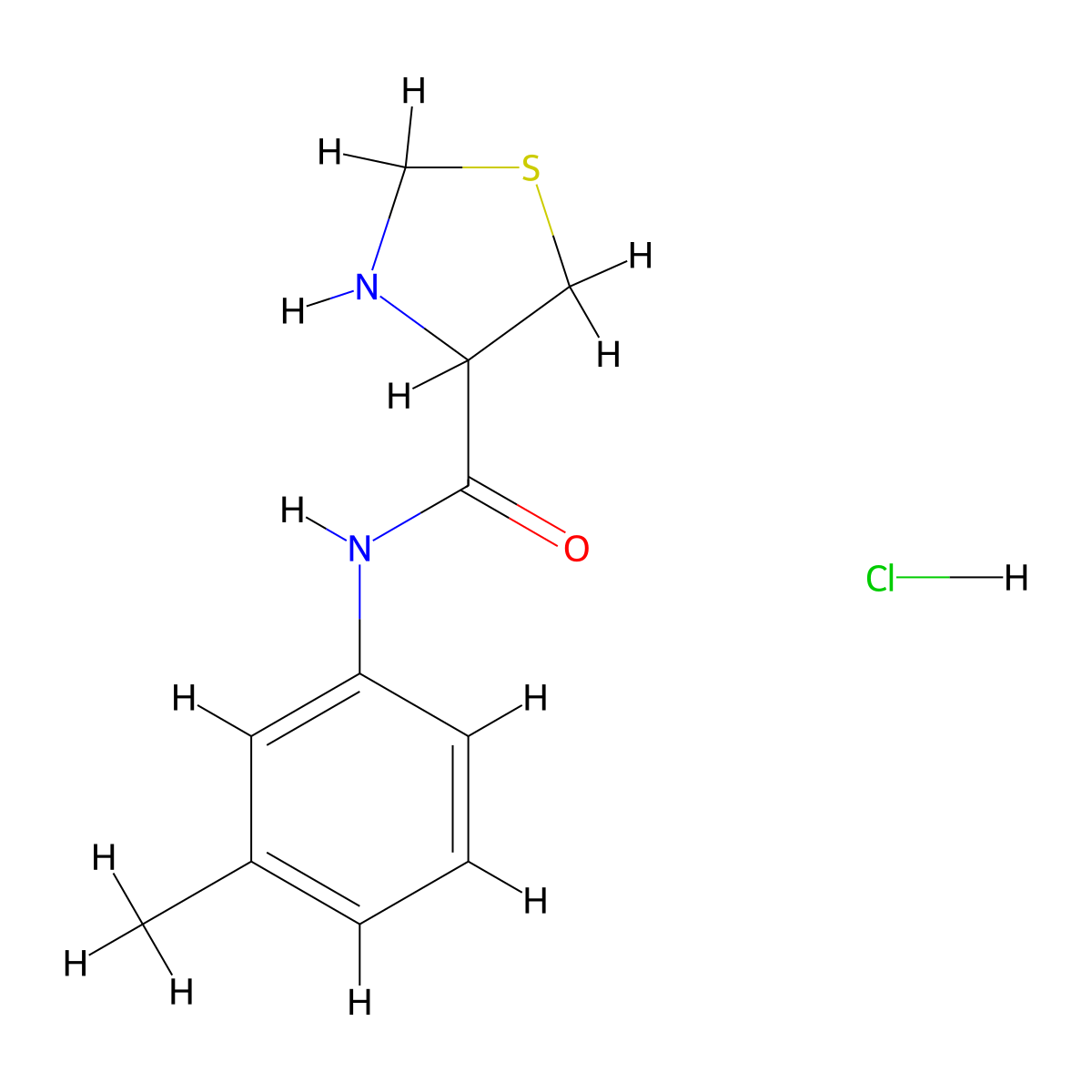 N-(3-methylphenyl)-1,3-thiazolidine-4-carboxamide hydrochloride molecular structure, CAS 1251922-90-3