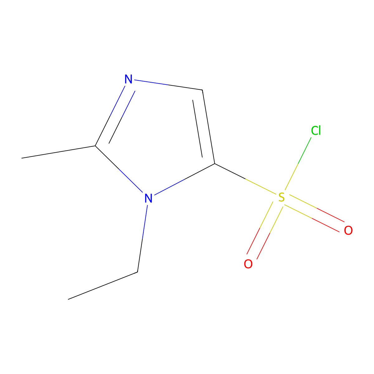 1-ethyl-2-methyl-1H-imidazole-5-sulfonyl chloride molecular structure, CAS 1251922-92-5