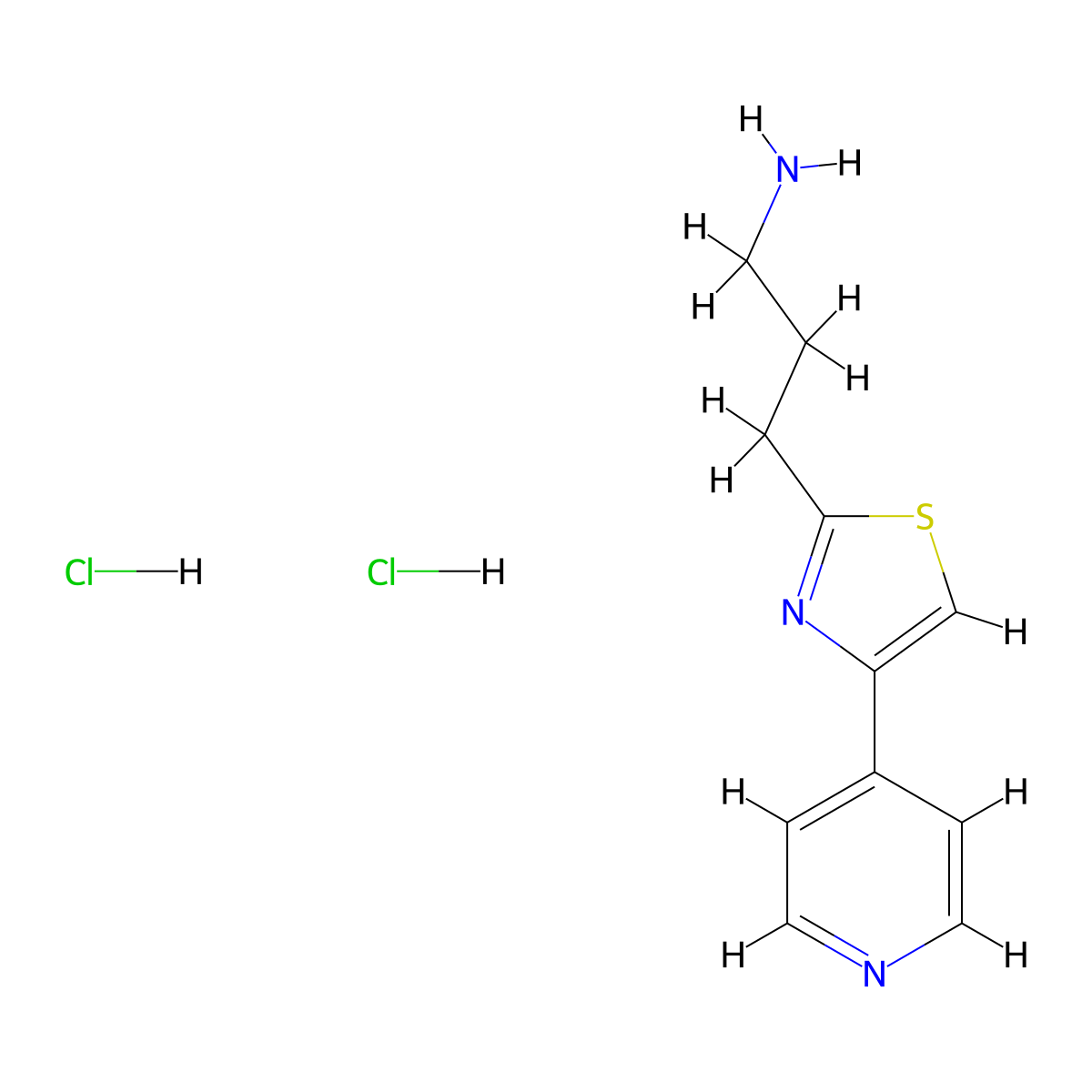 3-[4-(Pyridin-4-yl)-1,3-thiazol-2-yl]propan-1-amine dihydrochloride molecular structure, CAS 1251922-93-6