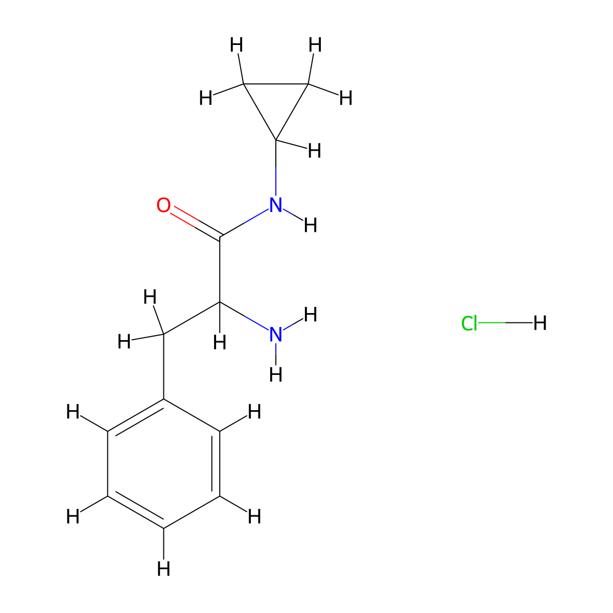 2-amino-N-cyclopropyl-3-phenylpropanamide hydrochloride molecular structure, CAS 1251922-95-8
