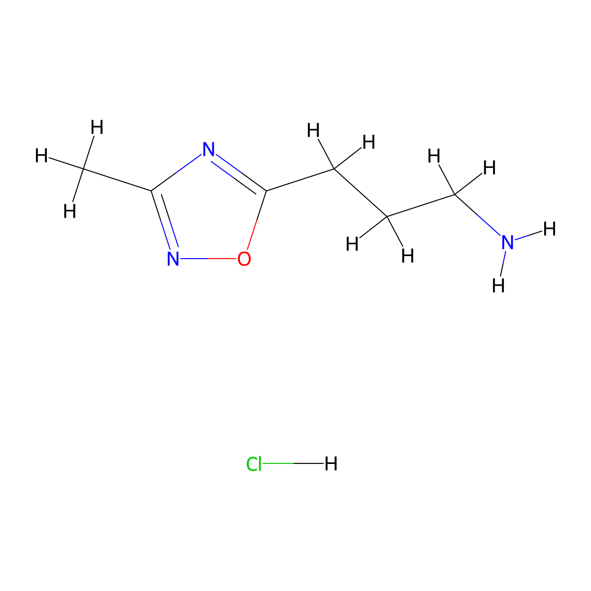 3-(3-Methyl-1,2,4-oxadiazol-5-yl)propan-1-amine hydrochloride molecular structure, CAS 1251922-99-2