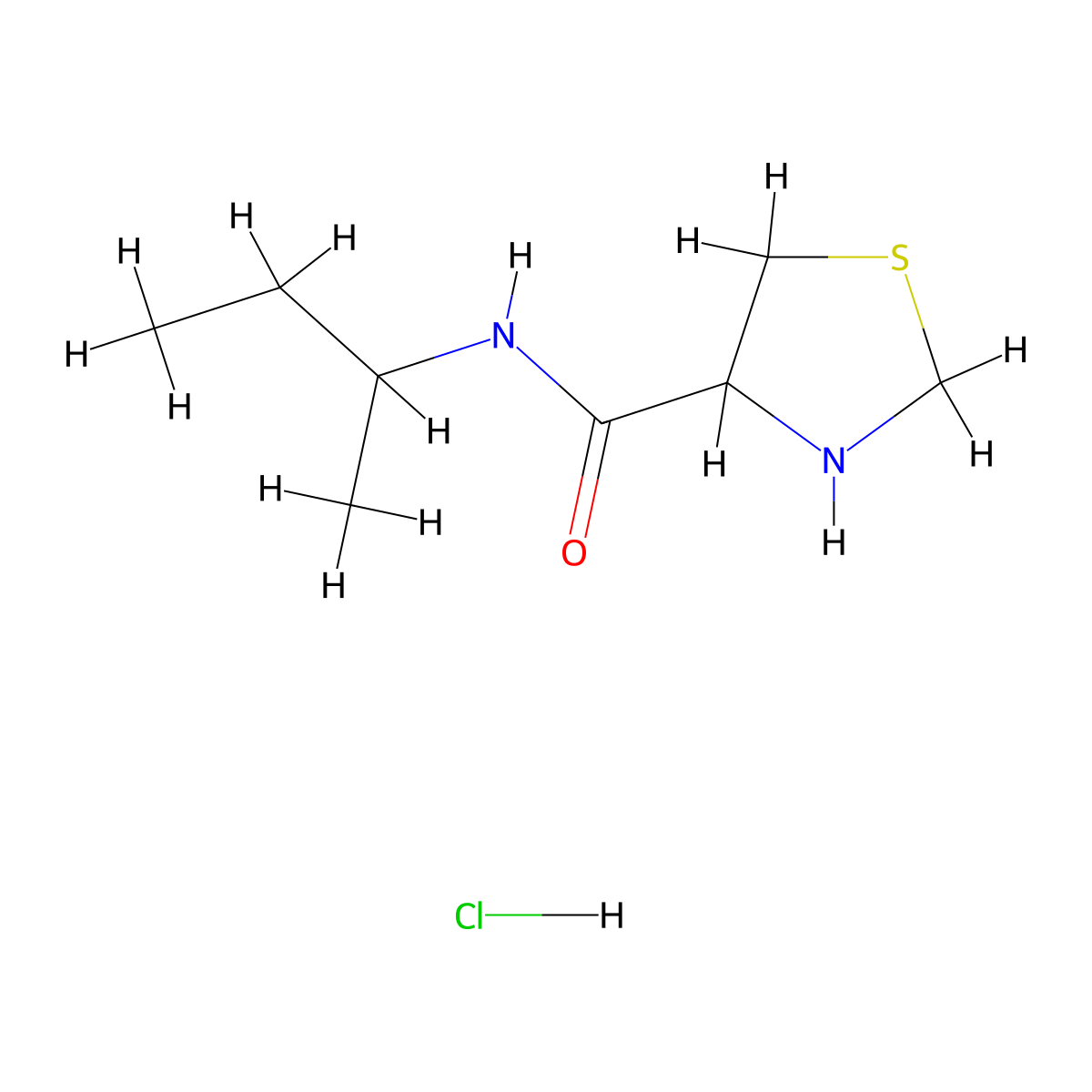 N-(butan-2-yl)-1,3-thiazolidine-4-carboxamide hydrochloride molecular structure, CAS 1251923-01-9