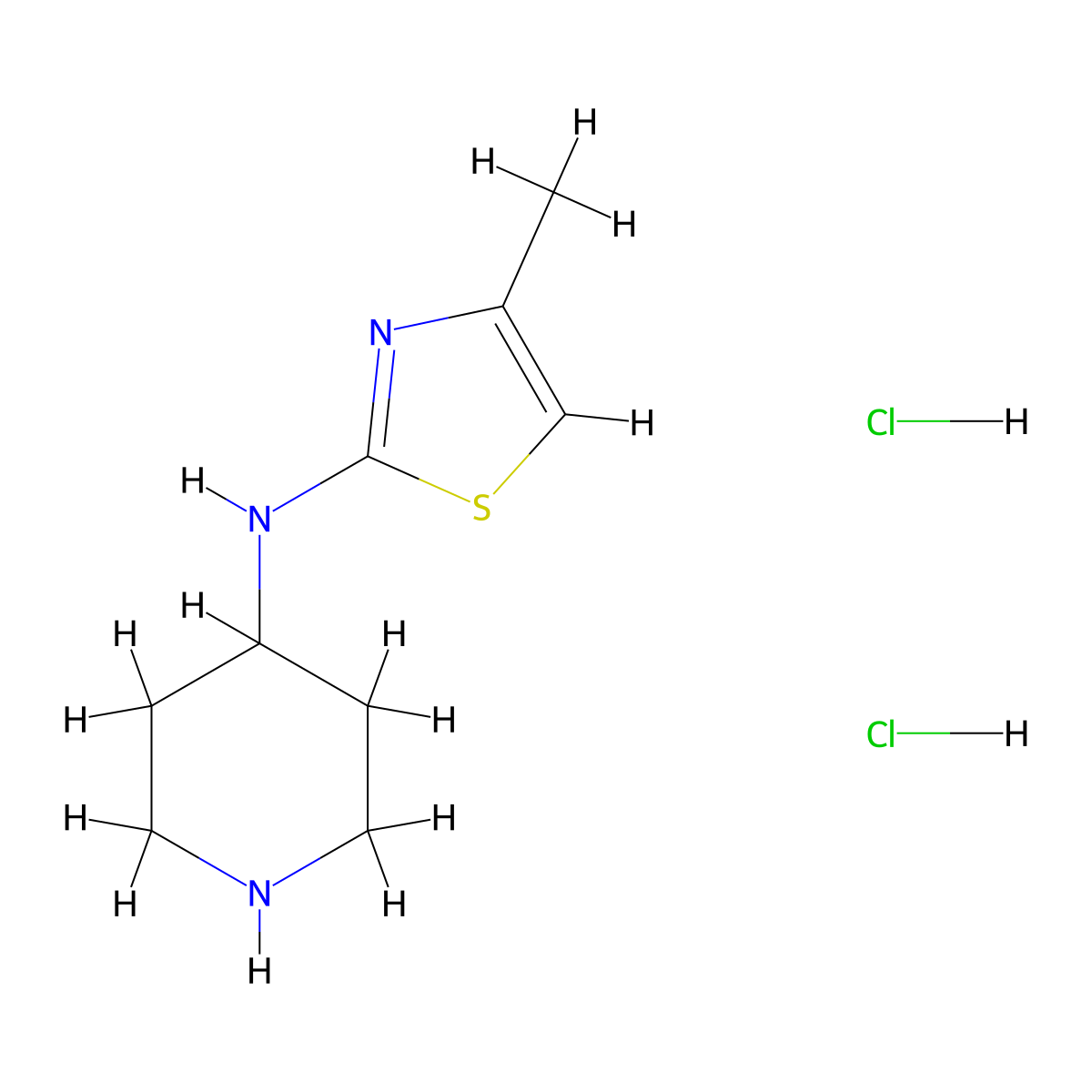 N-(4-methyl-1,3-thiazol-2-yl)piperidin-4-amine dihydrochloride molecular structure, CAS 1251923-02-0