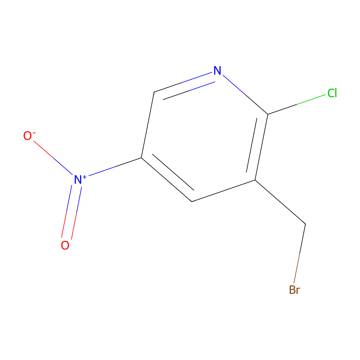 3-(Bromomethyl)-2-chloro-5-nitropyridine molecular structure, CAS 1251923-06-4