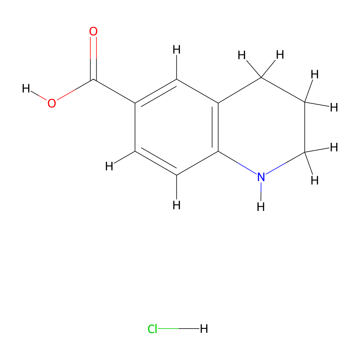 1,2,3,4-Tetrahydroquinoline-6-carboxylic acid hydrochloride molecular structure, CAS 1251923-10-0
