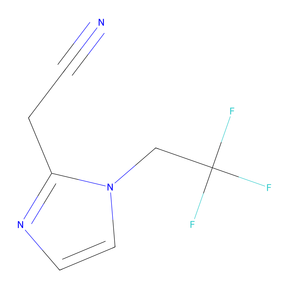 1-(2,2,2-Trifluoroethyl)-1H-imidazole-2-acetonitrile molecular structure, CAS 1251923-15-5