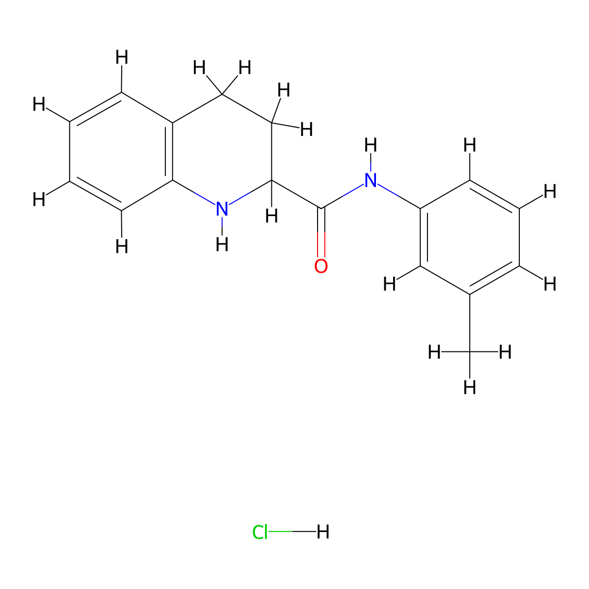 N-(3-methylphenyl)-1,2,3,4-tetrahydroquinoline-2-carboxamide hydrochloride molecular structure, CAS 1251923-17-7