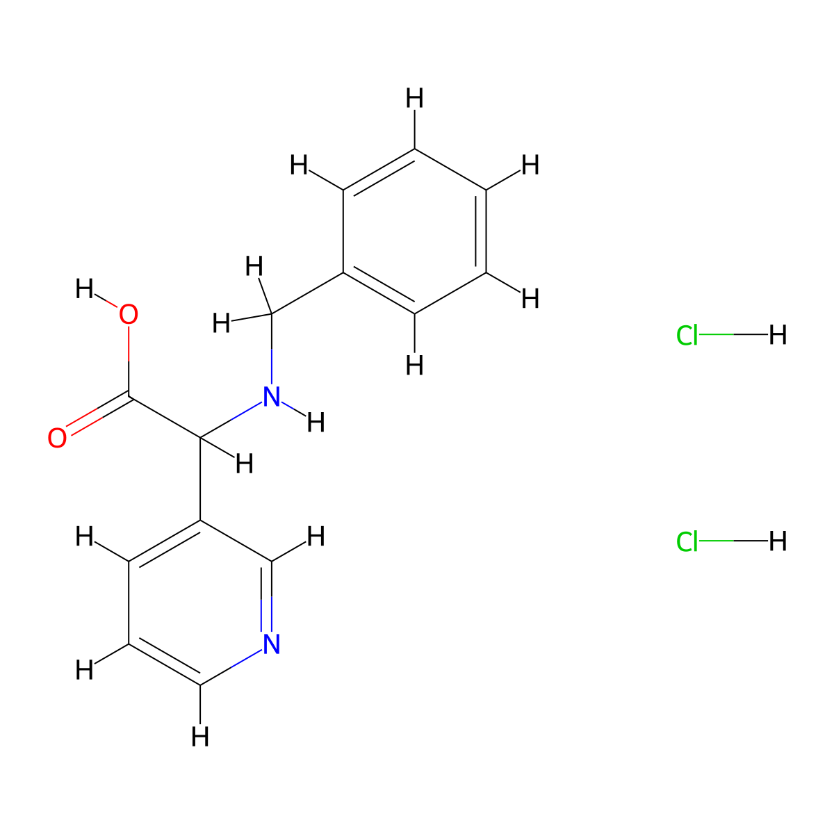 2-(Benzylamino)-2-(pyridin-3-yl)acetic acid dihydrochloride molecular structure, CAS 1251923-25-7