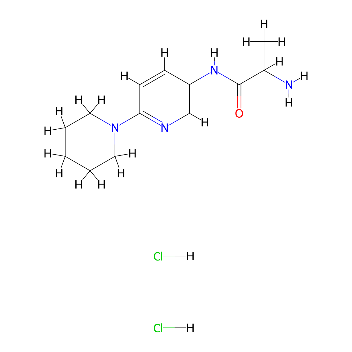 2-amino-N-[6-(piperidin-1-yl)pyridin-3-yl]propanamide dihydrochloride molecular structure, CAS 1251923-27-9