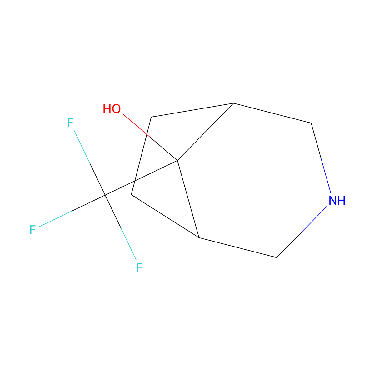 8-(Trifluoromethyl)-3-azabicyclo[3.2.1]octan-8-ol molecular structure, CAS 1251923-31-5