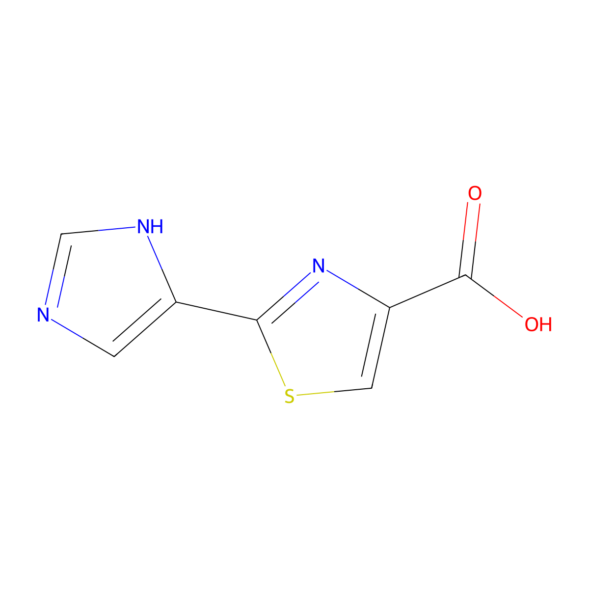 2-(1H-imidazol-5-yl)-1,3-thiazole-4-carboxylic acid molecular structure, CAS 1251923-32-6