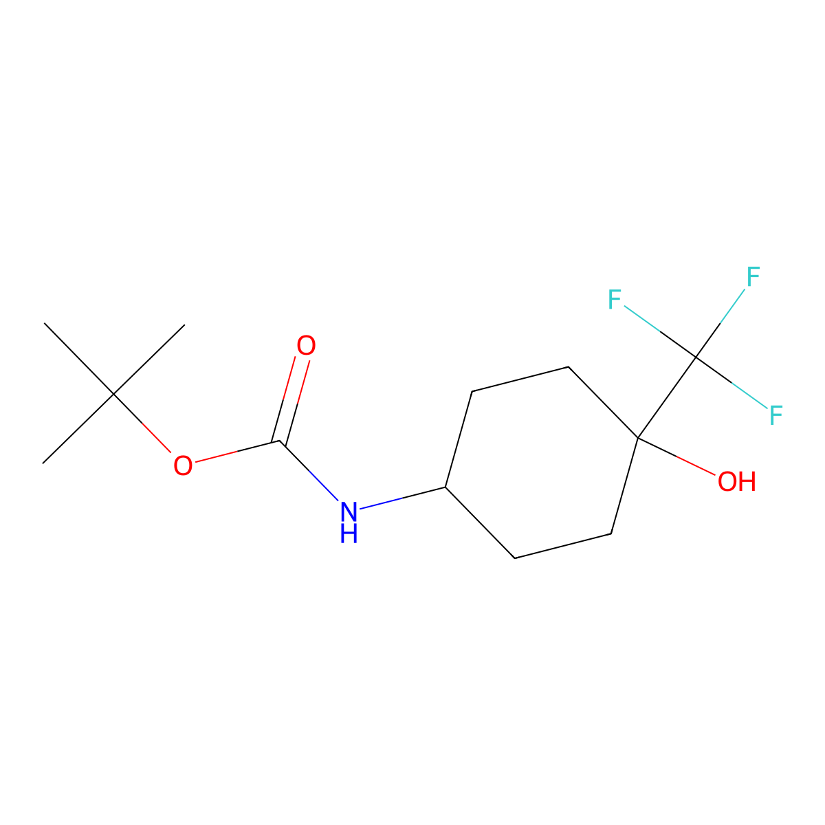 tert-butyl N-[4-hydroxy-4-(trifluoromethyl)cyclohexyl]carbamate molecular structure, CAS 1251923-37-1