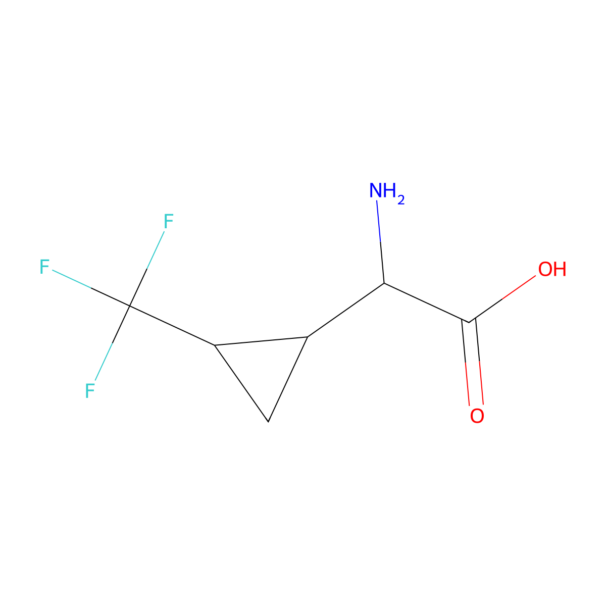 2-Amino-2-[2-(trifluoromethyl)cyclopropyl]acetic acid molecular structure, CAS 1251923-38-2