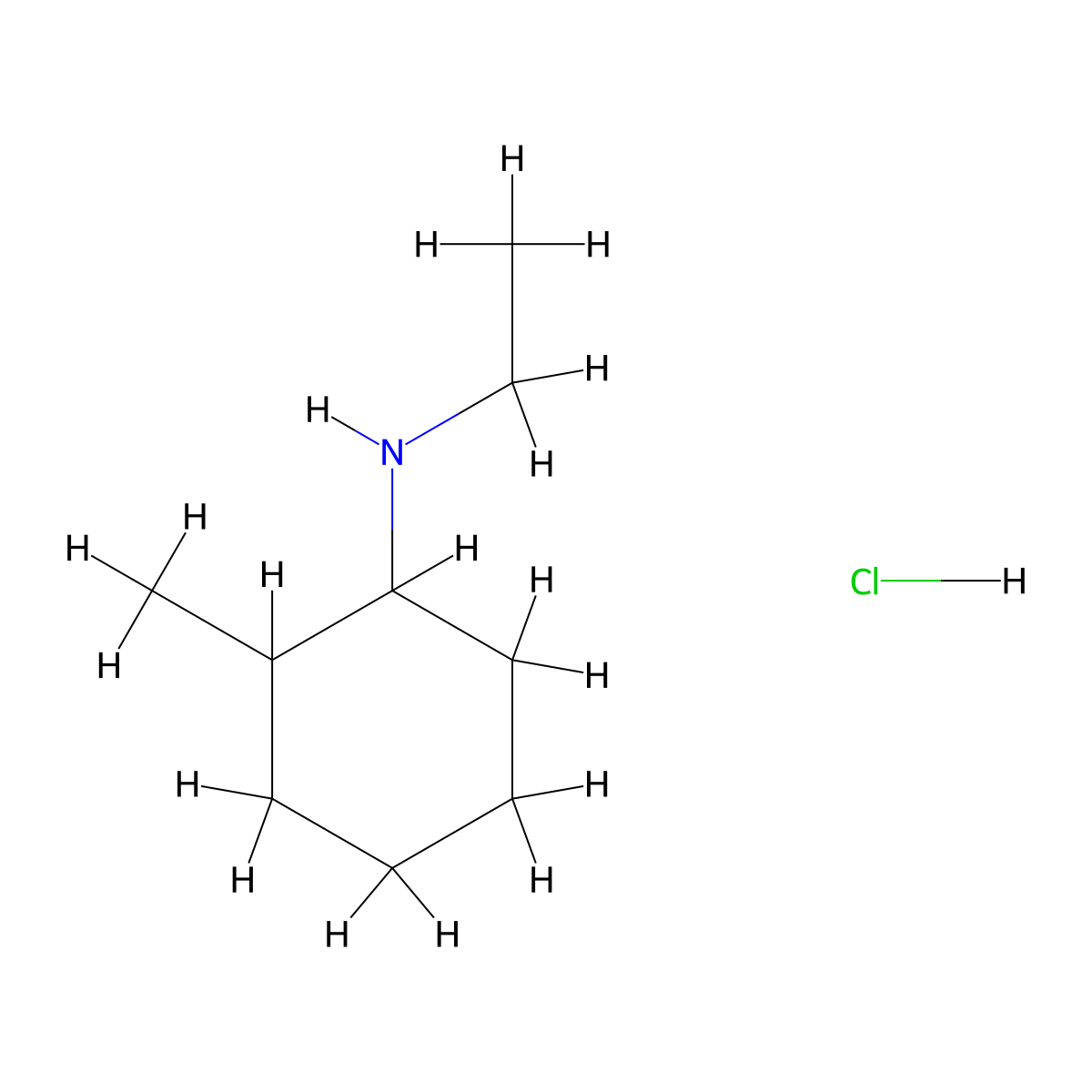 N-ethyl-2-methylcyclohexan-1-amine hydrochloride molecular structure, CAS 1251923-44-0
