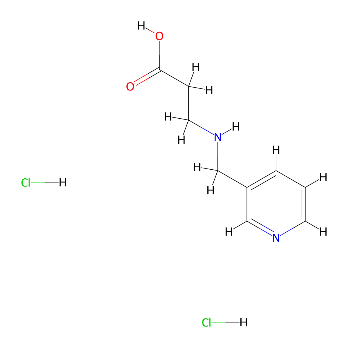 3-{[(Pyridin-3-yl)methyl]amino}propanoic acid dihydrochloride molecular structure, CAS 1251923-50-8