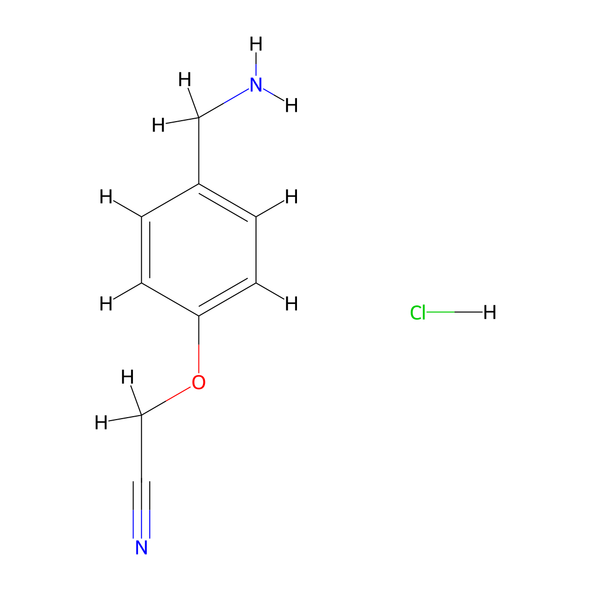 2-[4-(Aminomethyl)phenoxy]acetonitrile hydrochloride molecular structure, CAS 1251923-62-2