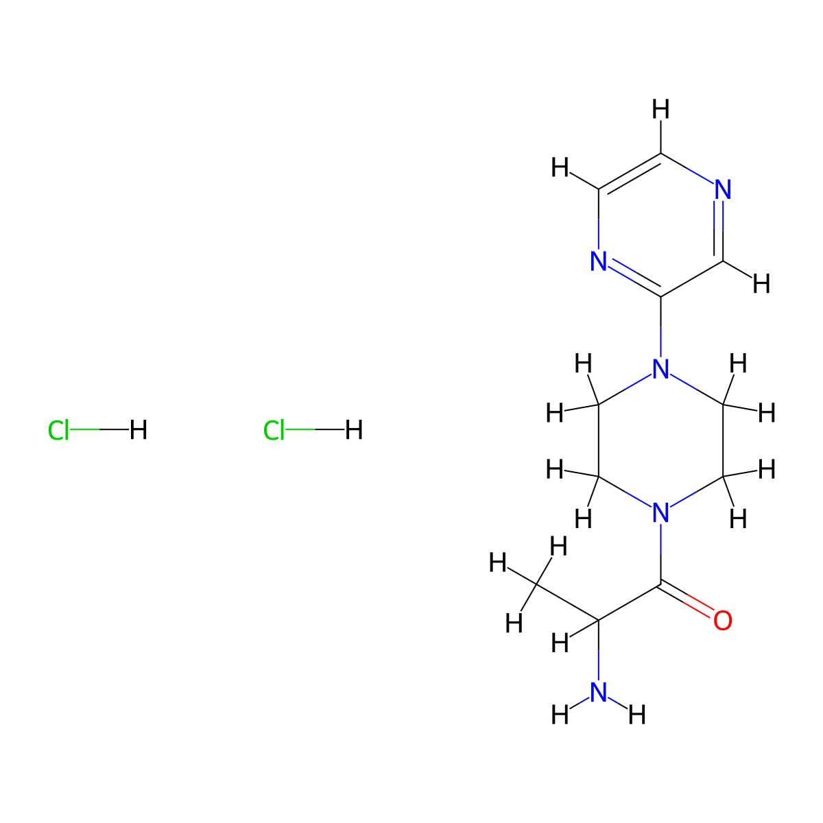 2-Amino-1-[4-(pyrazin-2-yl)piperazin-1-yl]propan-1-one dihydrochloride molecular structure, CAS 1251923-63-3