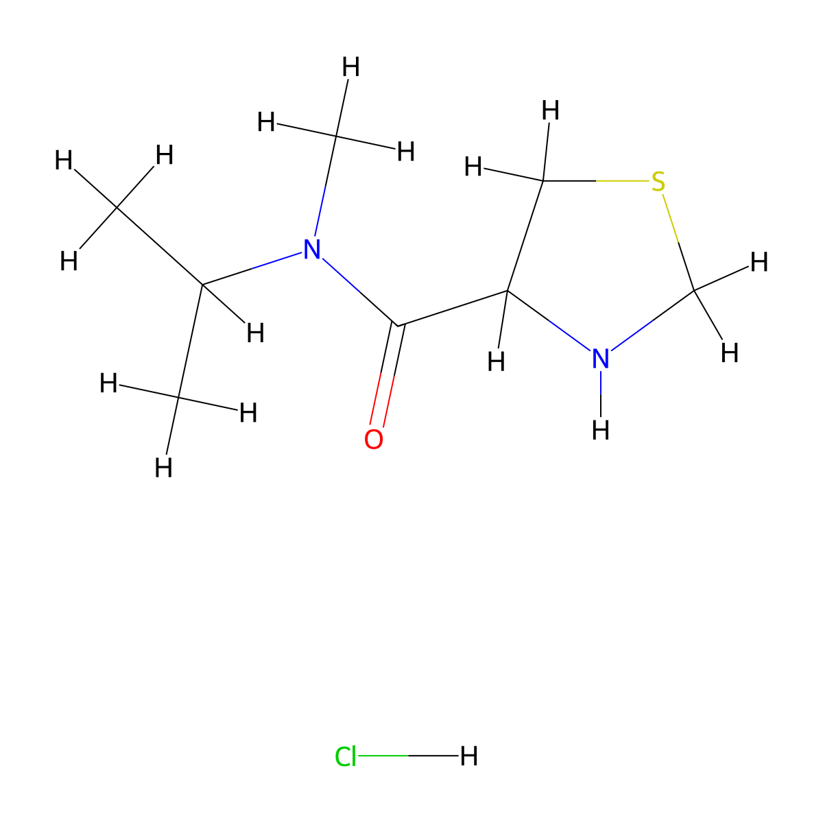 N-methyl-N-(propan-2-yl)-1,3-thiazolidine-4-carboxamide hydrochloride molecular structure, CAS 1251923-66-6