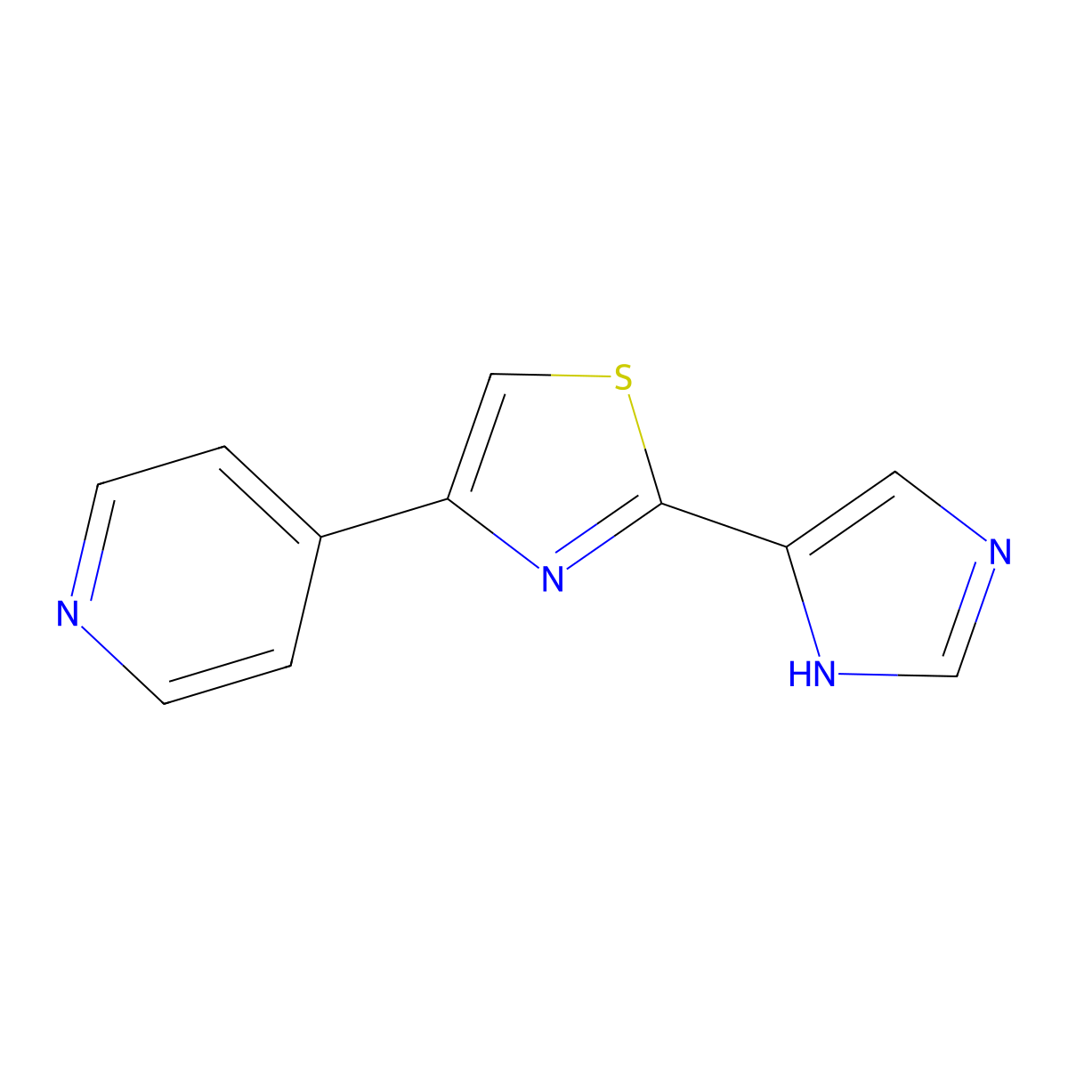 4-[2-(1H-imidazol-5-yl)-1,3-thiazol-4-yl]pyridine molecular structure, CAS 1251923-70-2