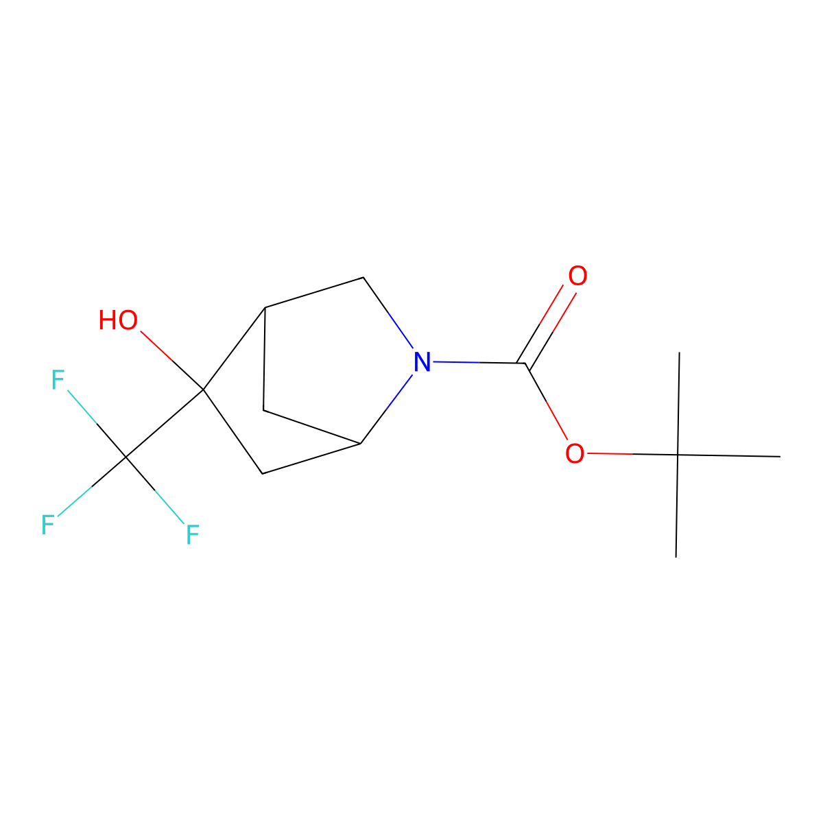 Tert-butyl 5-hydroxy-5-(trifluoromethyl)-2-azabicyclo[2.2.1]heptane-2-carboxylate molecular structure, CAS 1251923-83-7