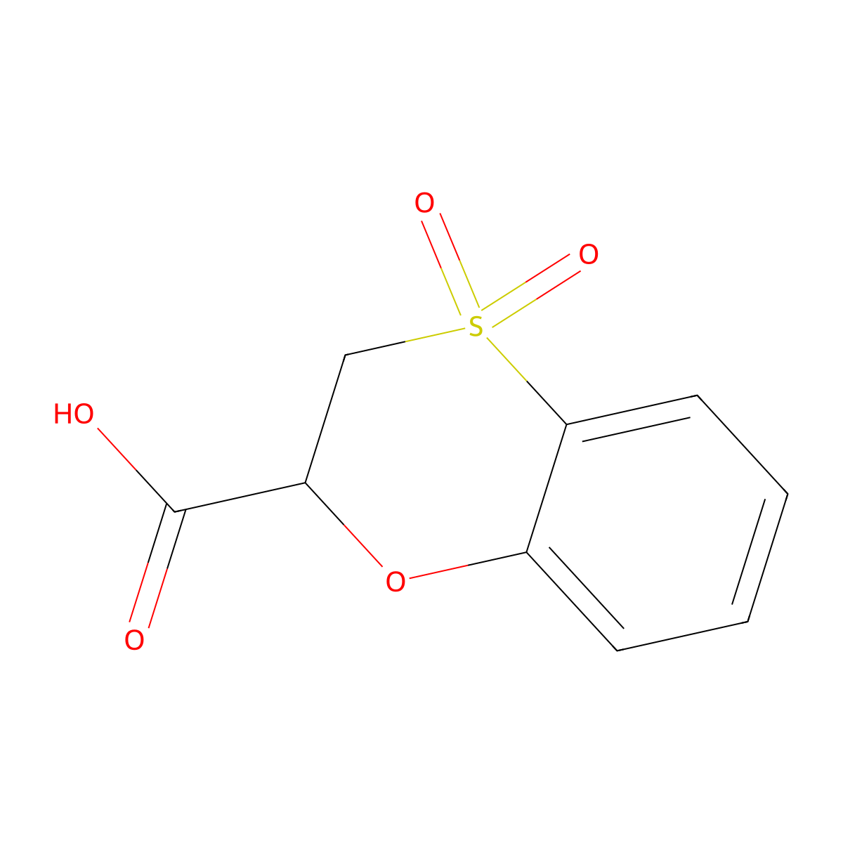 1,4-Benzoxathiin-2-carboxylic acid, 2,3-dihydro-, 4,4-dioxide molecular structure, CAS 1251923-88-2