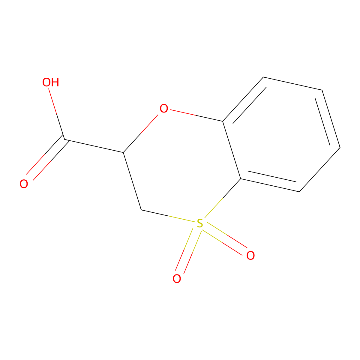 1,4-Benzoxathiin-2-carboxylic acid, 2,3-dihydro-, 4,4-dioxide molecular structure, CAS 1251923-88-2