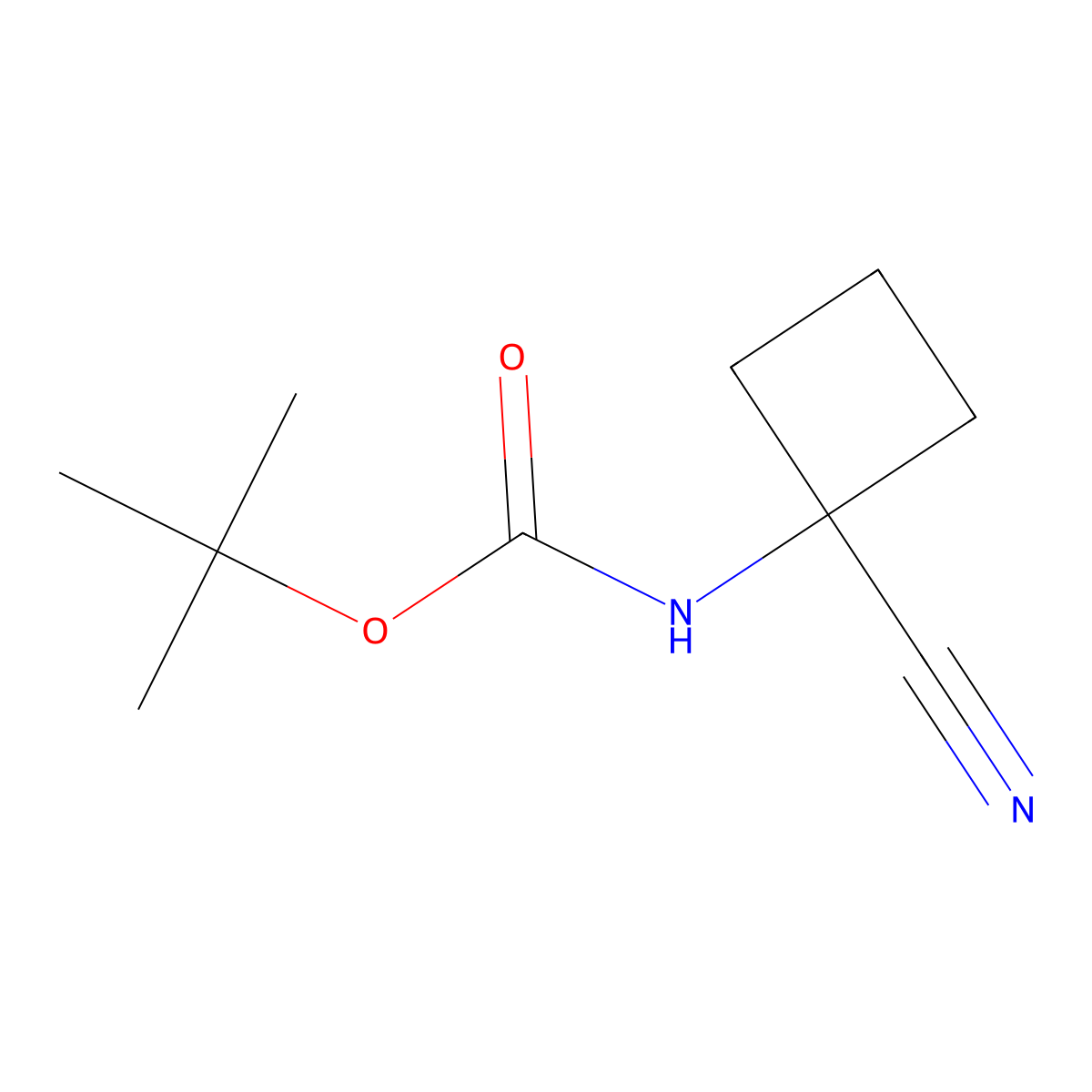 tert-butyl N-(1-cyanocyclobutyl)carbamate molecular structure, CAS 1251923-90-6