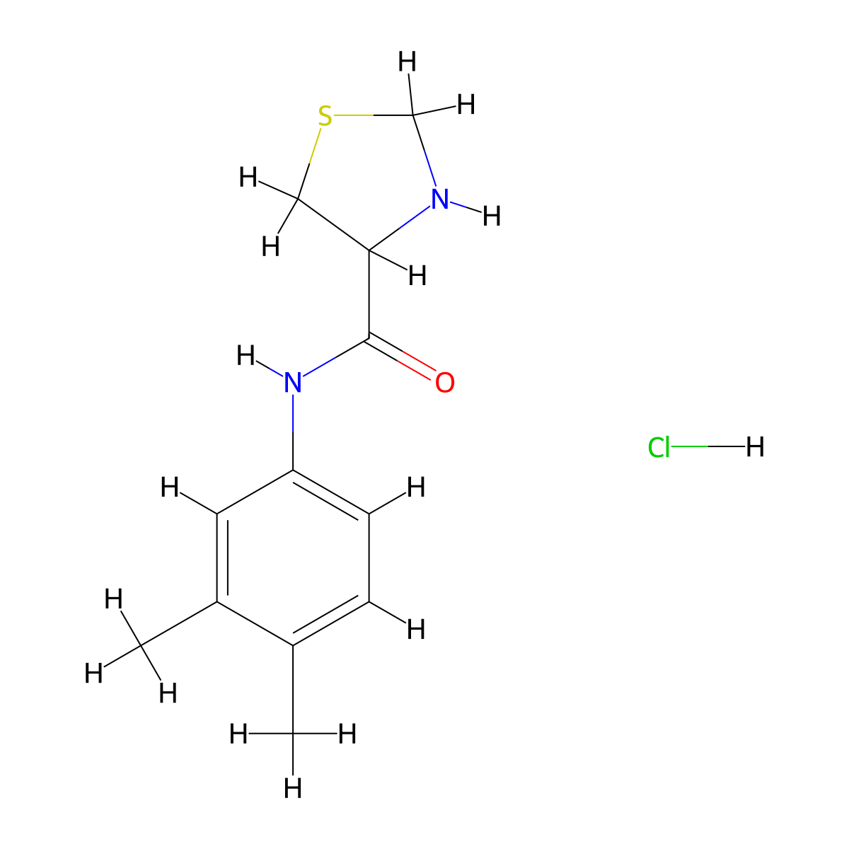 N-(3,4-dimethylphenyl)-1,3-thiazolidine-4-carboxamide hydrochloride molecular structure, CAS 1251923-91-7