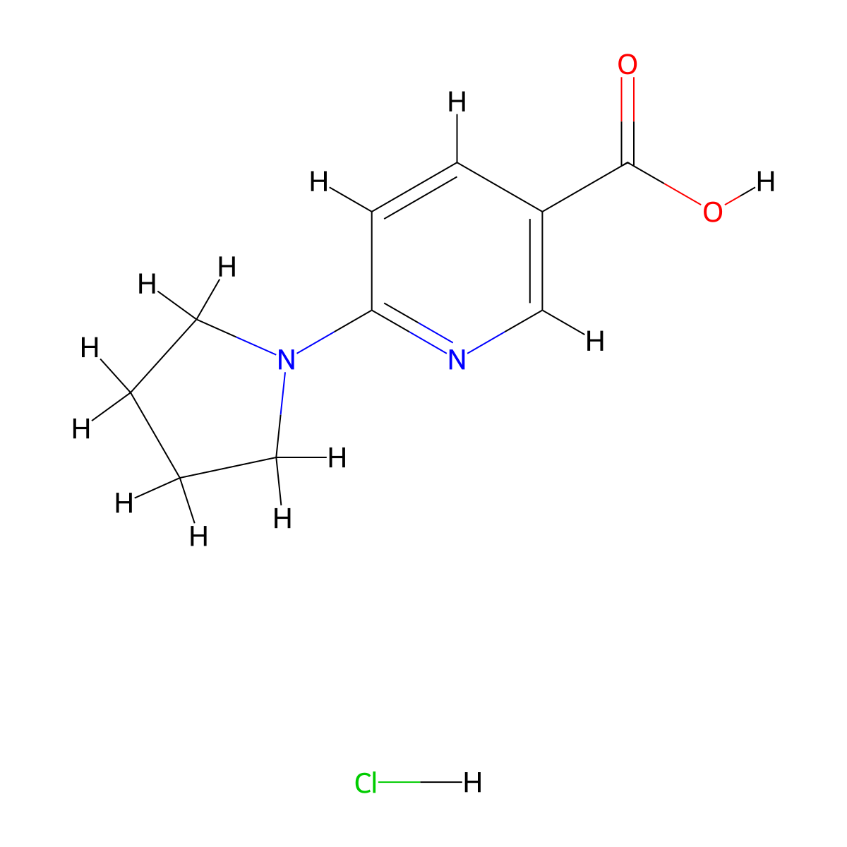 6-(Pyrrolidin-1-yl)pyridine-3-carboxylic acid hydrochloride molecular structure, CAS 1251923-92-8