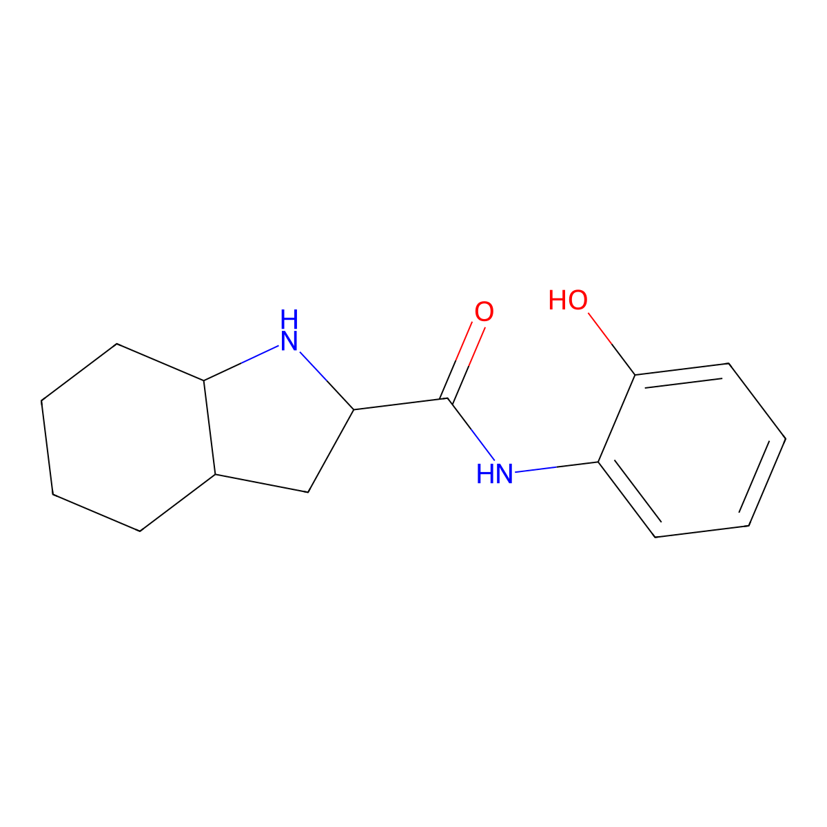 N-(2-hydroxyphenyl)-octahydro-1H-indole-2-carboxamide molecular structure, CAS 1251923-93-9