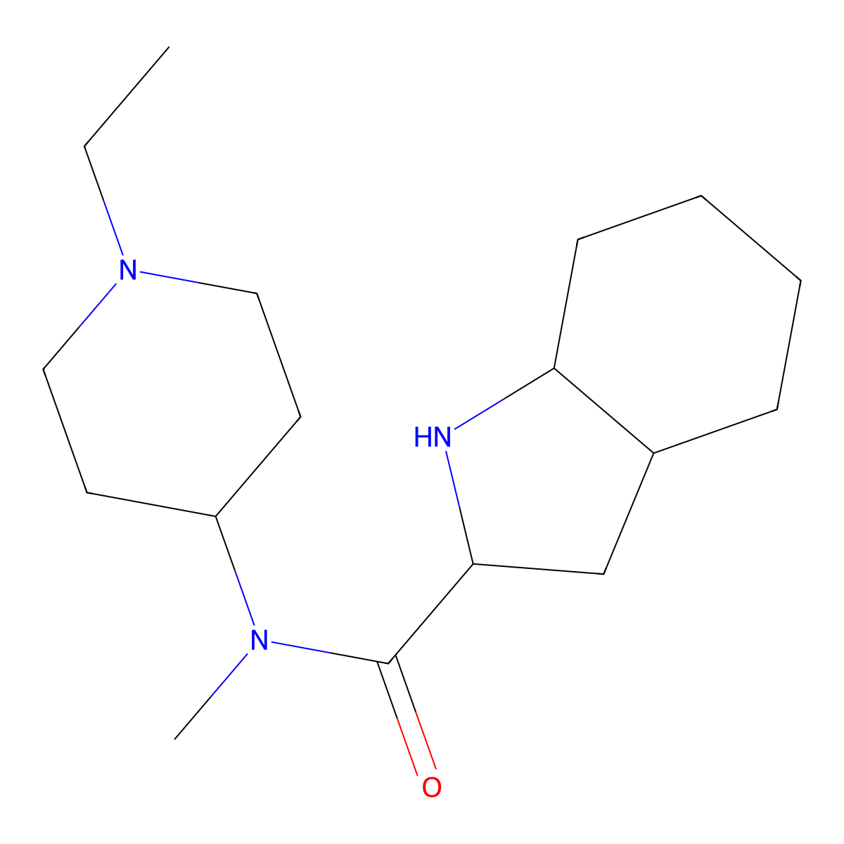 N-(1-ethylpiperidin-4-yl)-N-methyl-octahydro-1H-indole-2-carboxamide molecular structure, CAS 1251923-98-4
